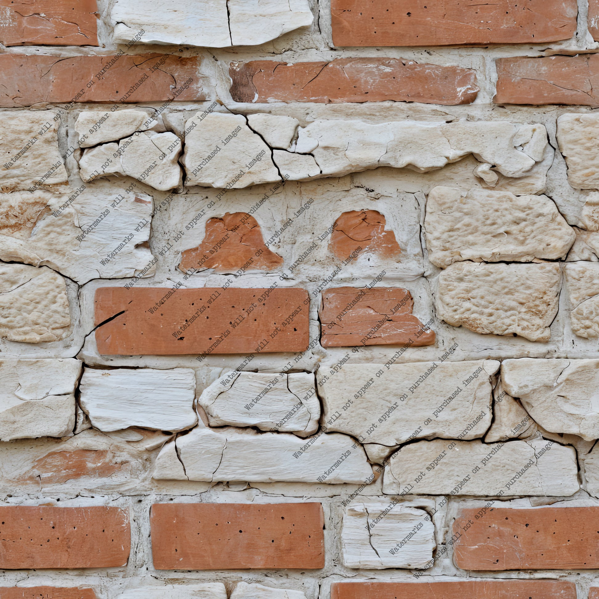 Beige and Orange Brick Wall pack, seamless pattern / tiles / texture 2048*2048 pixels, 300dpi, PNG 10 images - ArtRemade