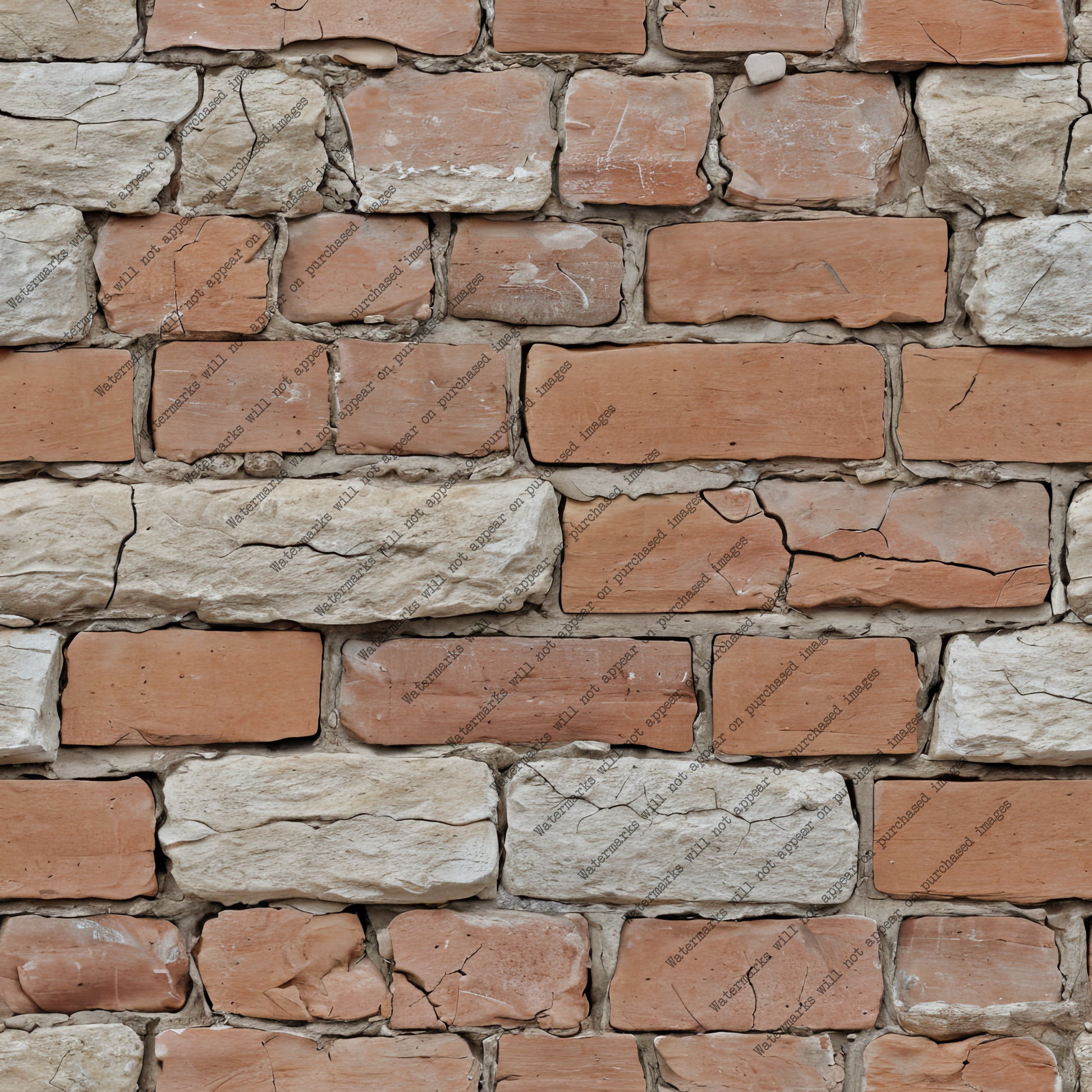 Beige and Orange Brick Wall pack, seamless pattern / tiles / texture 2048*2048 pixels, 300dpi, PNG 10 images - ArtRemade