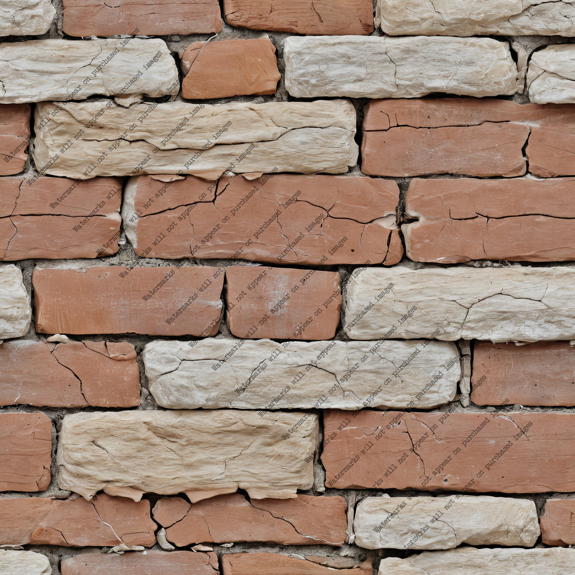Beige and Orange Brick Wall pack, seamless pattern / tiles / texture 2048*2048 pixels, 300dpi, PNG 10 images - ArtRemade