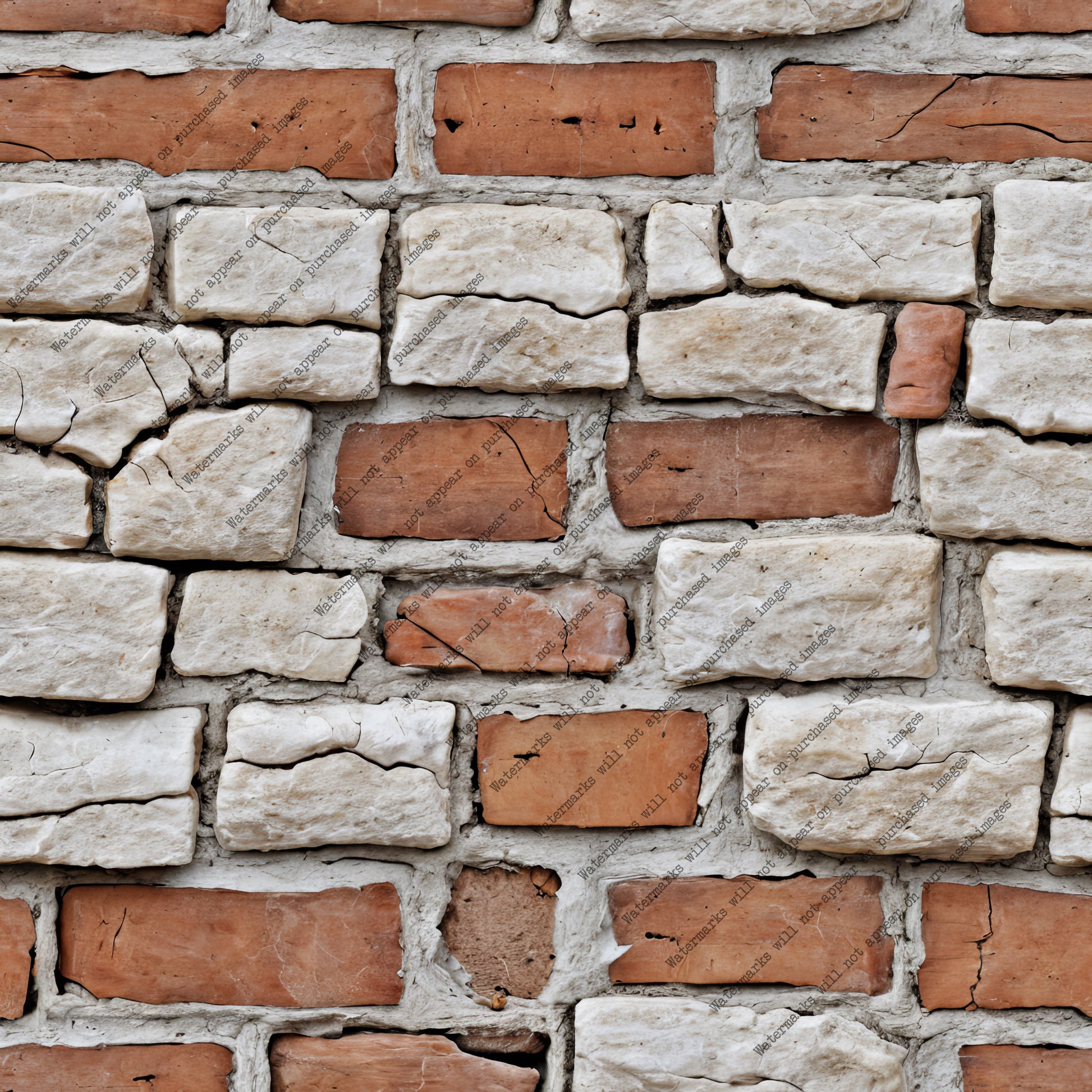 Beige and Orange Brick Wall pack, seamless pattern / tiles / texture 2048*2048 pixels, 300dpi, PNG 10 images - ArtRemade