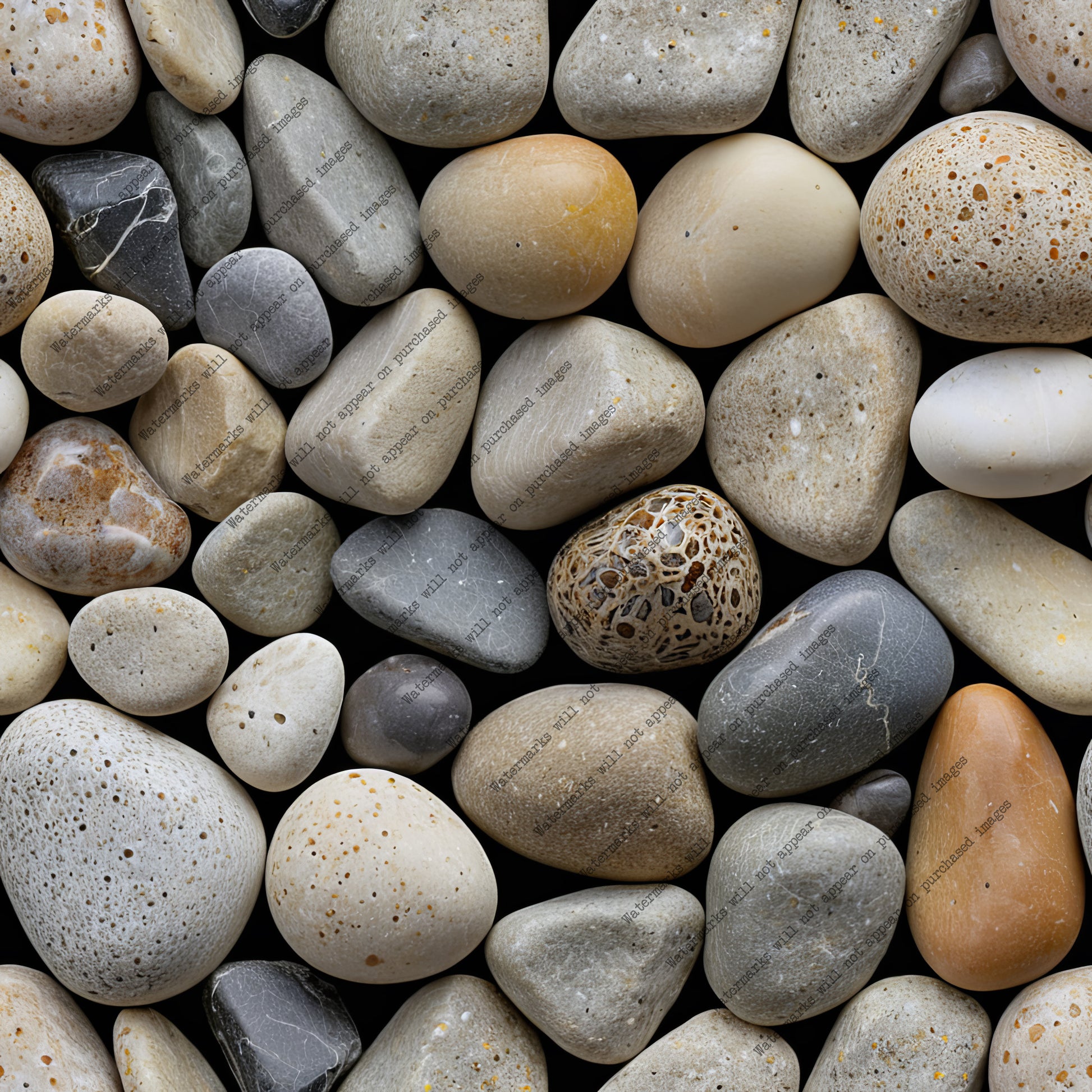 River Pebble pack, seamless pattern / tiles / texture 2048*2048 pixels, 300dpi, PNG 10 images - ArtRemade