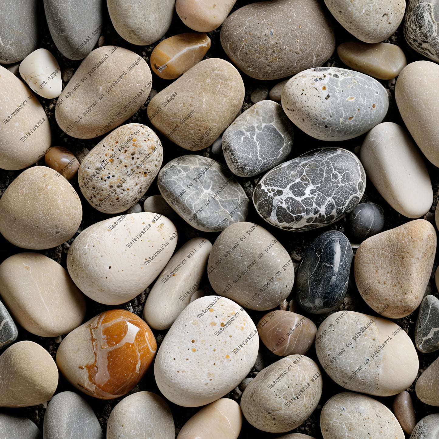 River Pebble pack, seamless pattern / tiles / texture 2048*2048 pixels, 300dpi, PNG 10 images - ArtRemade