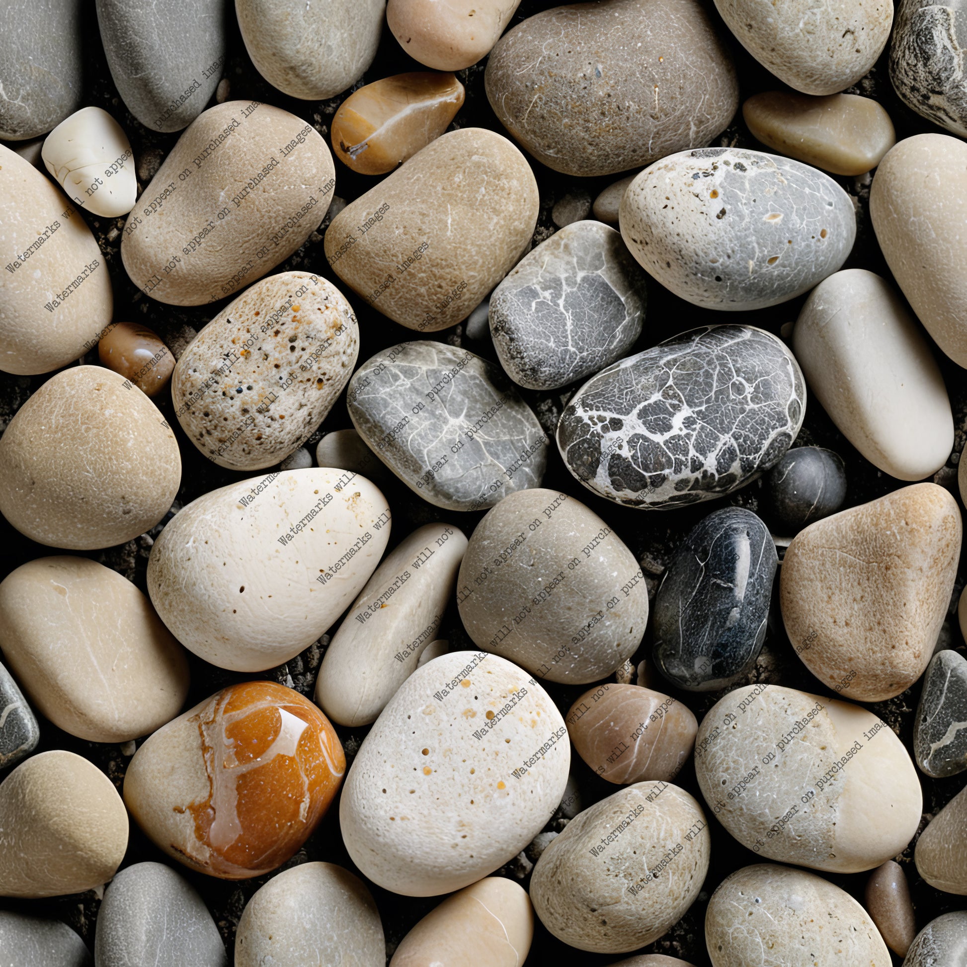 River Pebble pack, seamless pattern / tiles / texture 2048*2048 pixels, 300dpi, PNG 10 images - ArtRemade