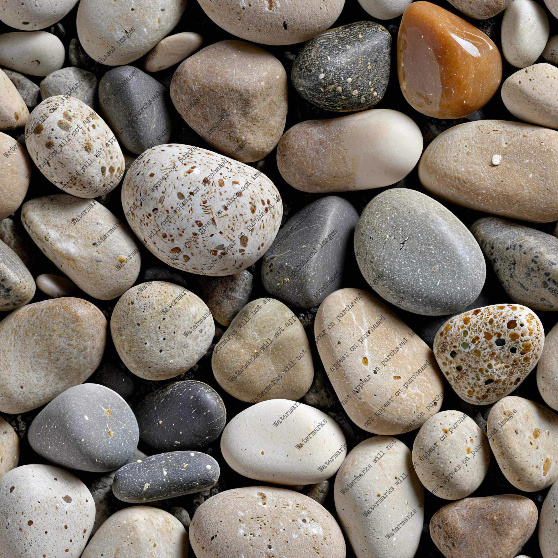 River Pebble pack, seamless pattern / tiles / texture 2048*2048 pixels, 300dpi, PNG 10 images - ArtRemade