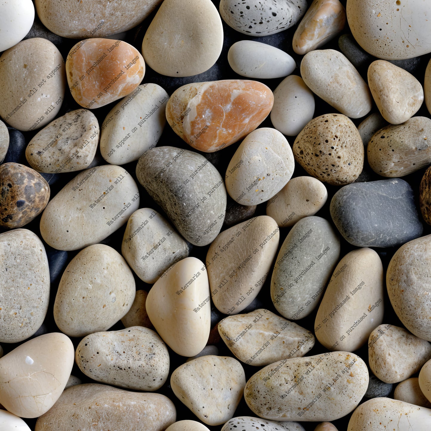 River Pebble pack, seamless pattern / tiles / texture 2048*2048 pixels, 300dpi, PNG 10 images - ArtRemade