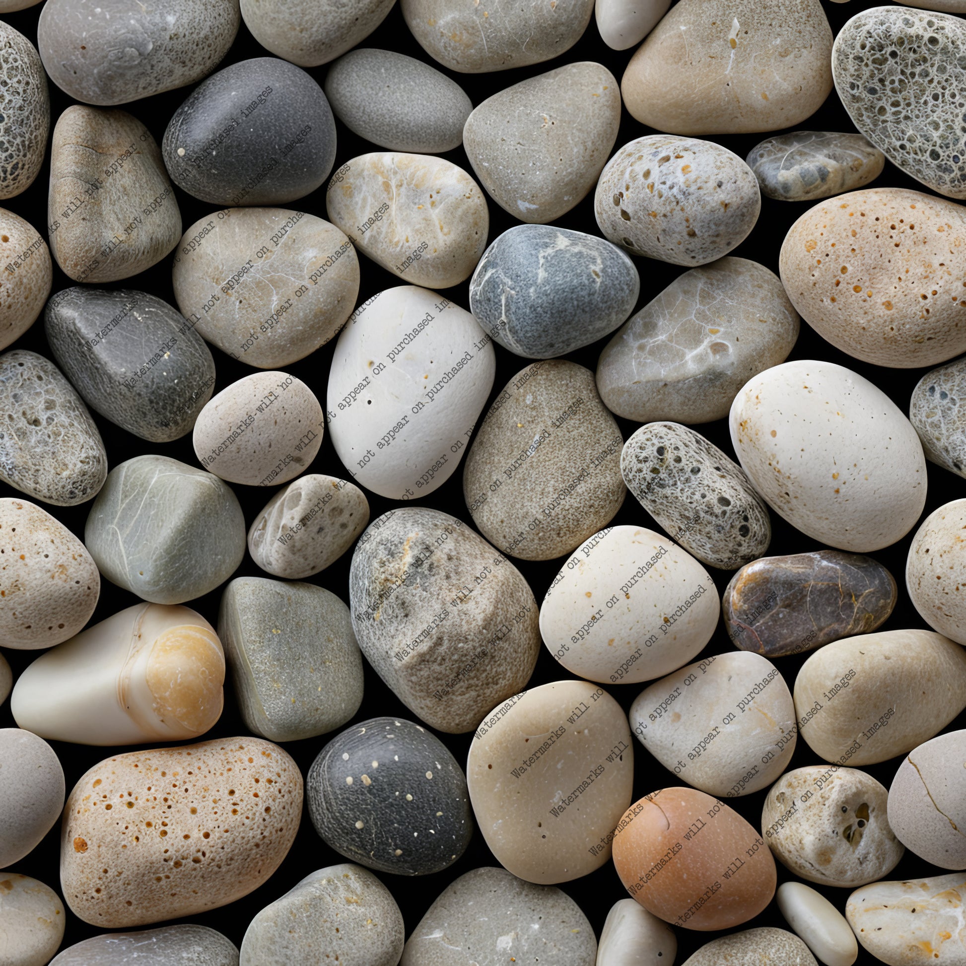 River Pebble pack, seamless pattern / tiles / texture 2048*2048 pixels, 300dpi, PNG 10 images - ArtRemade