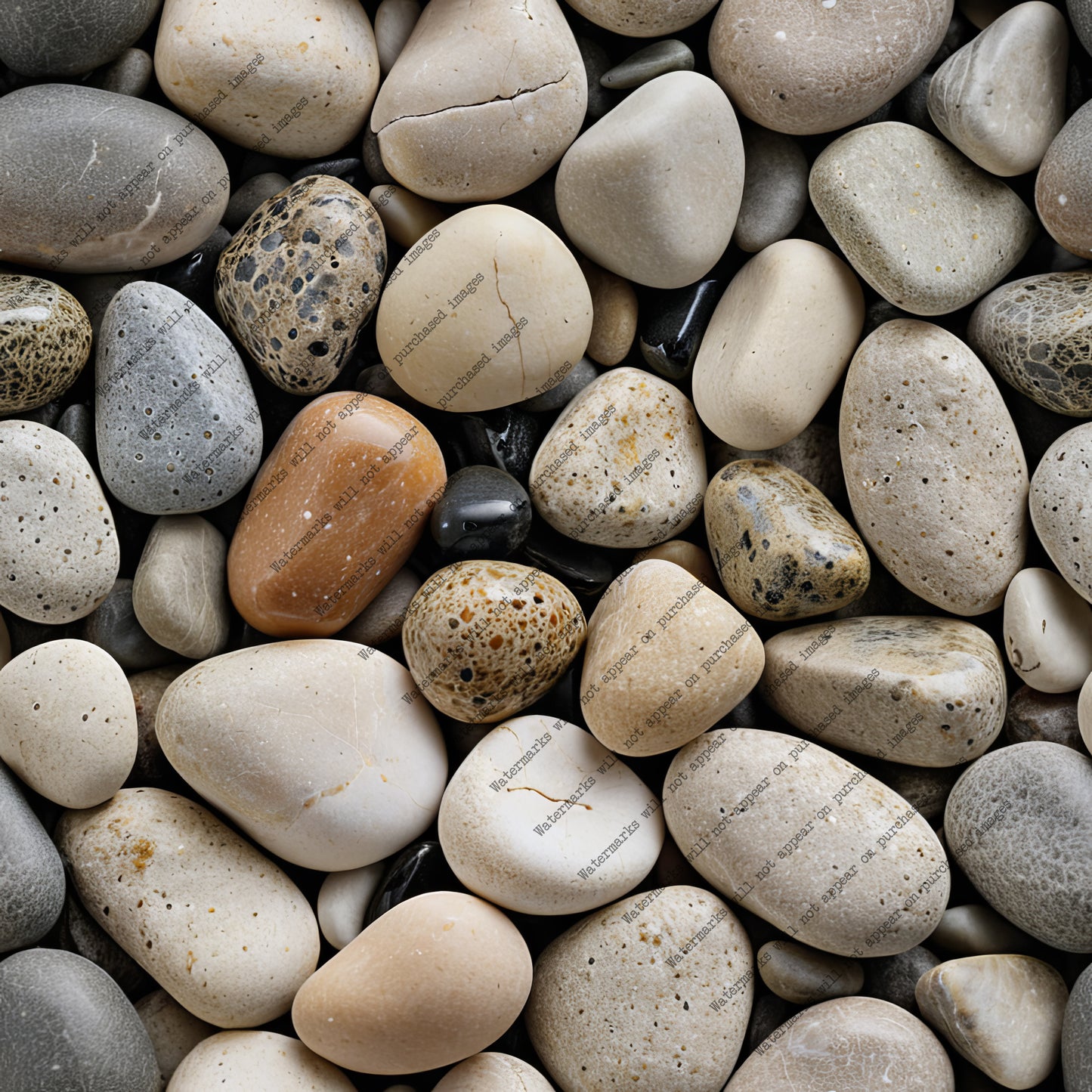 River Pebble pack, seamless pattern / tiles / texture 2048*2048 pixels, 300dpi, PNG 10 images - ArtRemade