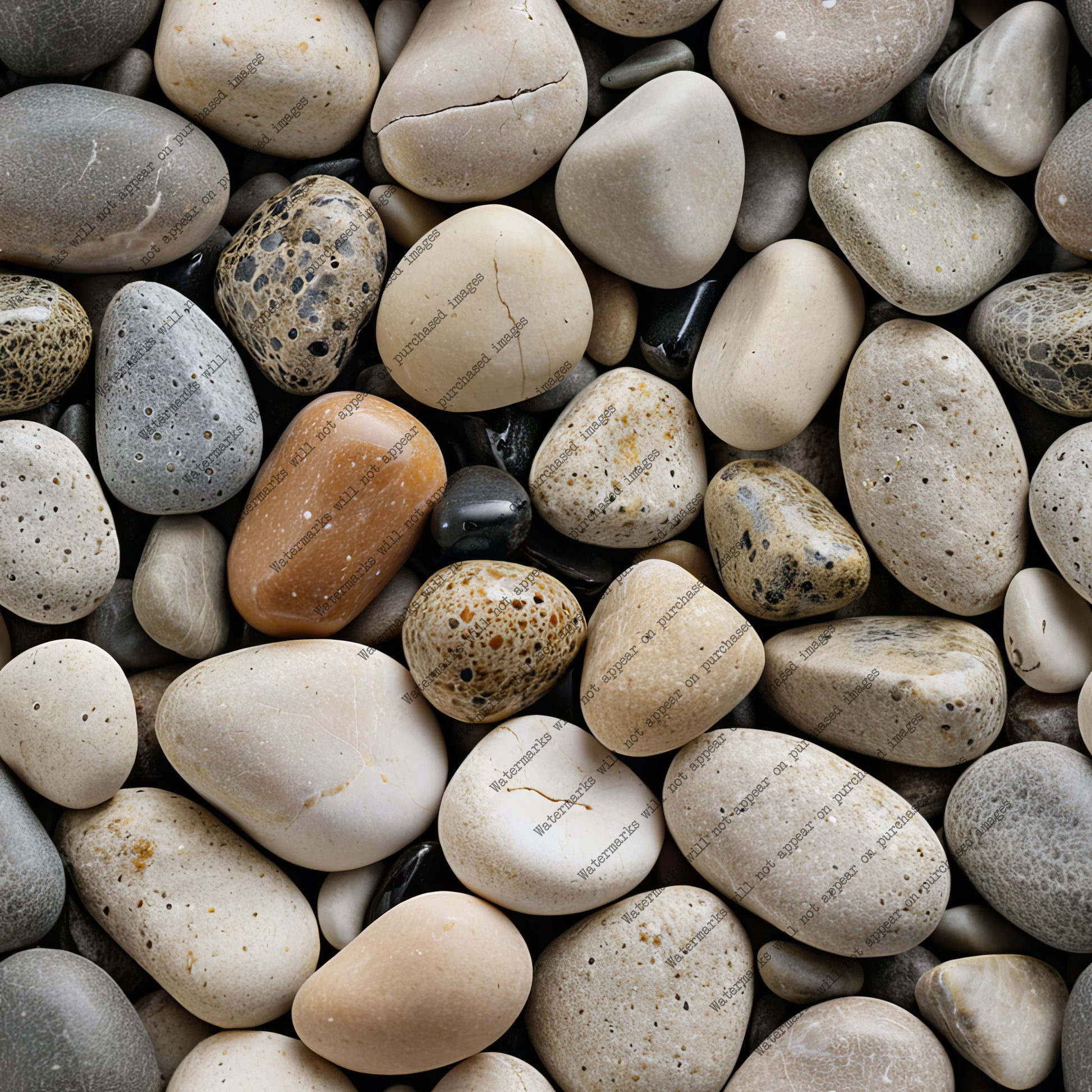 River Pebble pack, seamless pattern / tiles / texture 2048*2048 pixels, 300dpi, PNG 10 images - ArtRemade