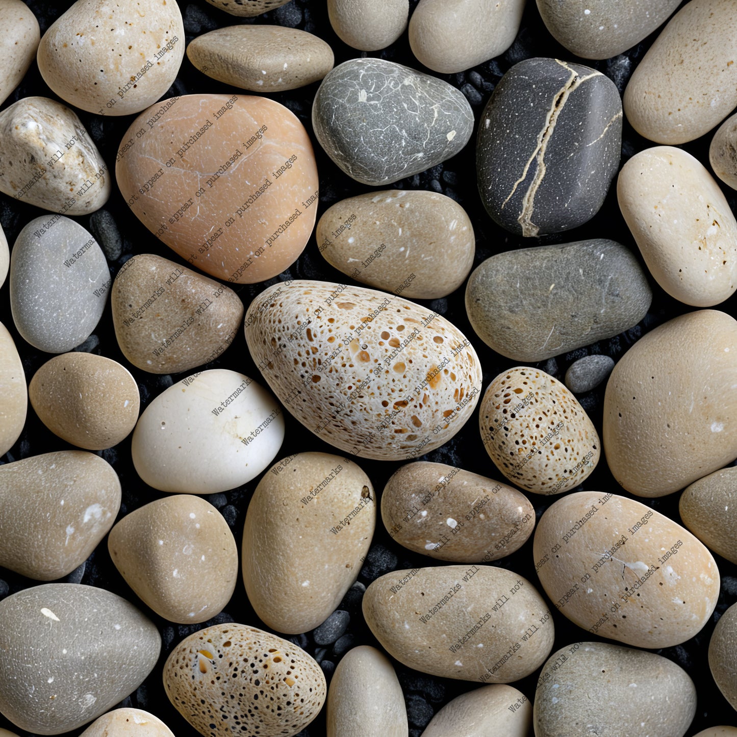 River Pebble pack, seamless pattern / tiles / texture 2048*2048 pixels, 300dpi, PNG 10 images - ArtRemade