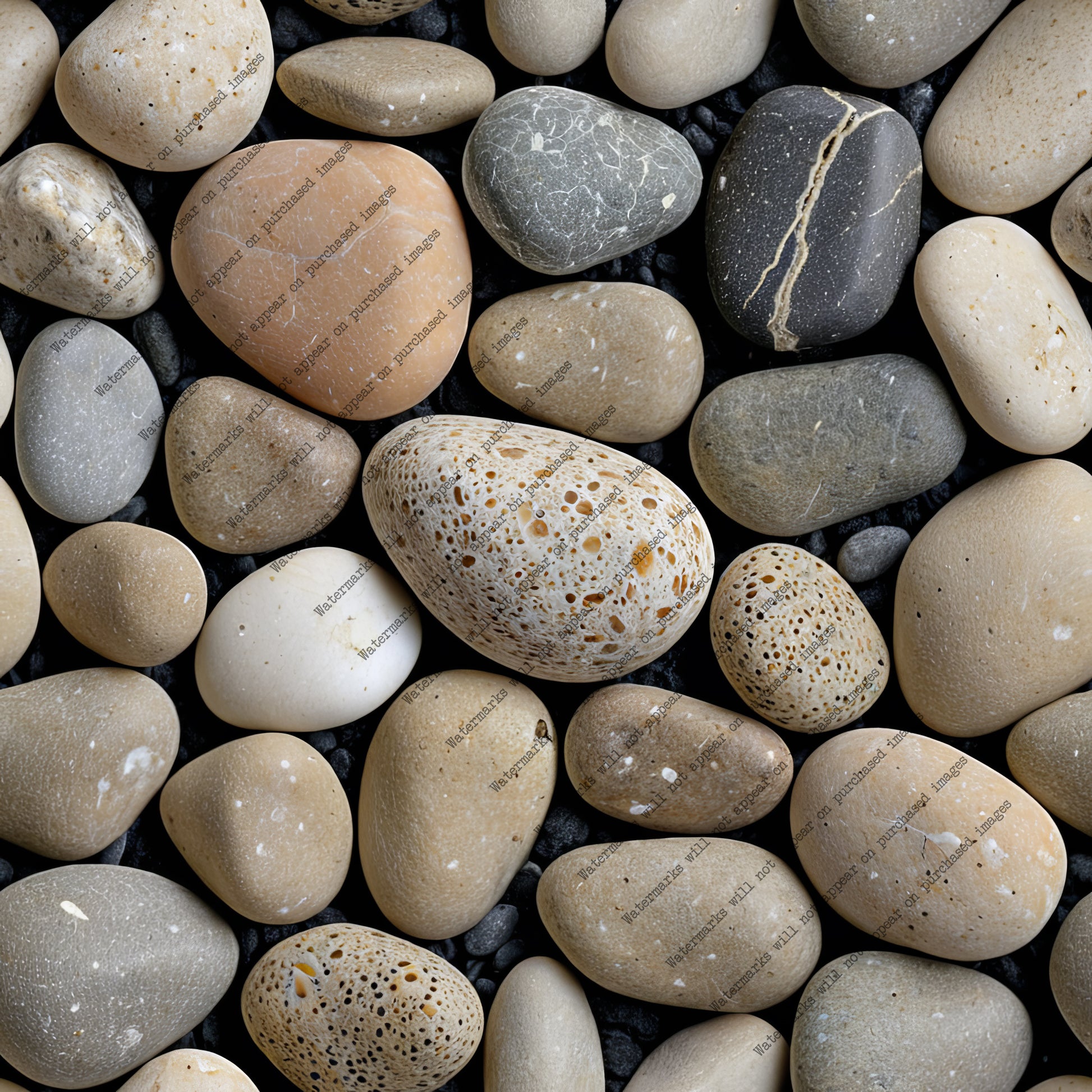 River Pebble pack, seamless pattern / tiles / texture 2048*2048 pixels, 300dpi, PNG 10 images - ArtRemade