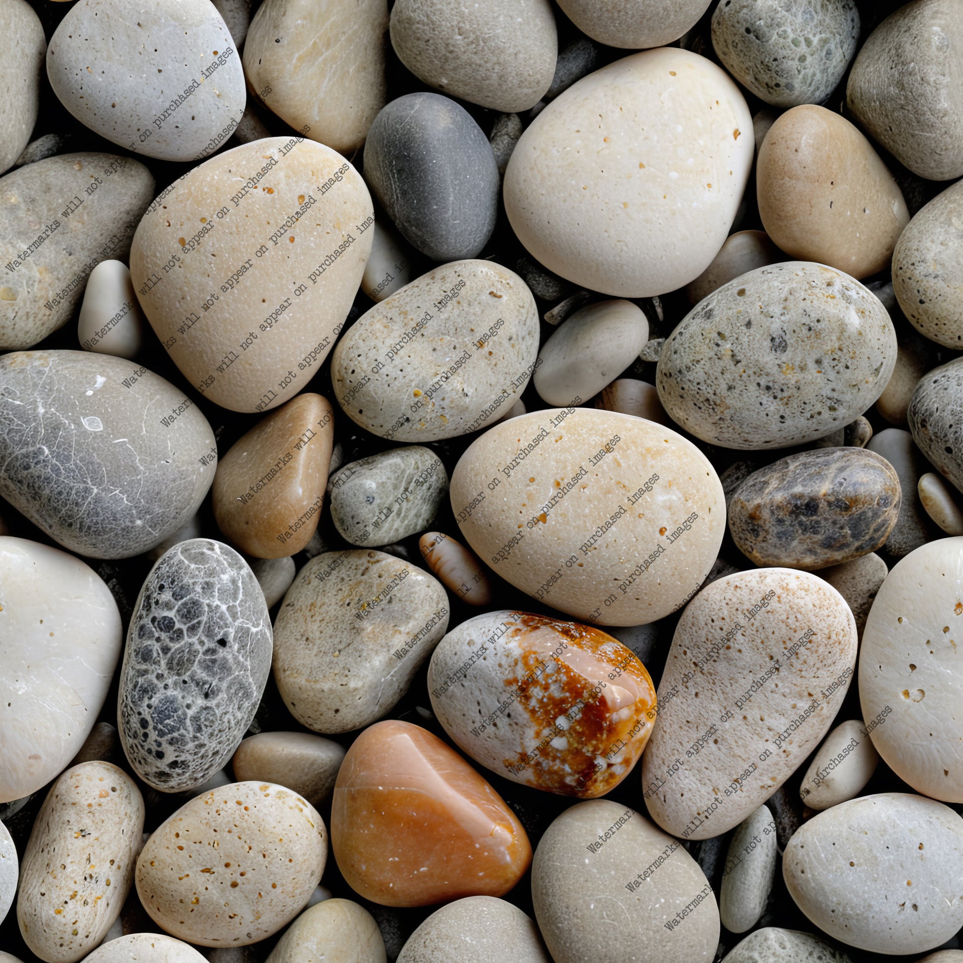 River Pebble pack, seamless pattern / tiles / texture 2048*2048 pixels, 300dpi, PNG 10 images - ArtRemade
