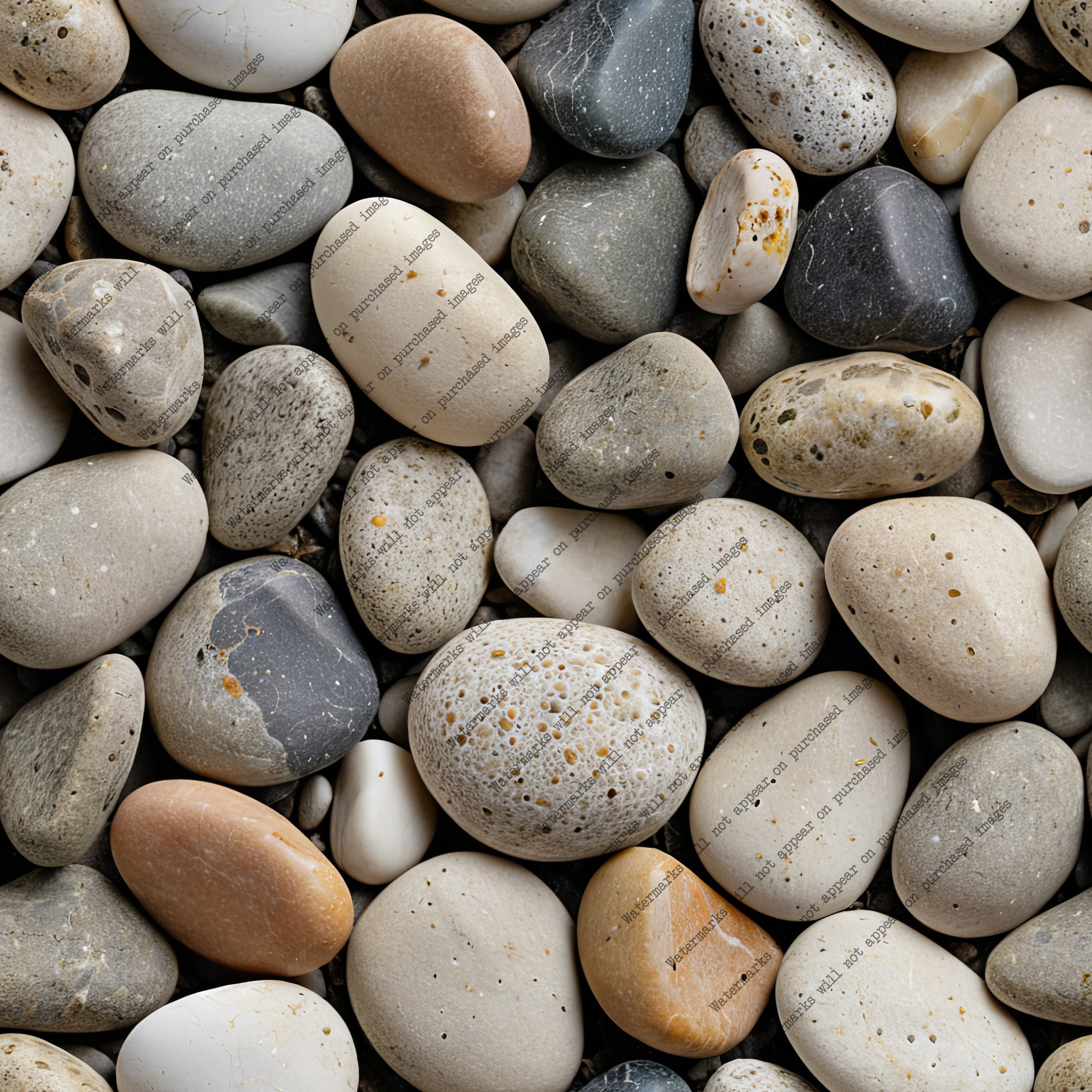River Pebble pack, seamless pattern / tiles / texture 2048*2048 pixels, 300dpi, PNG 10 images - ArtRemade