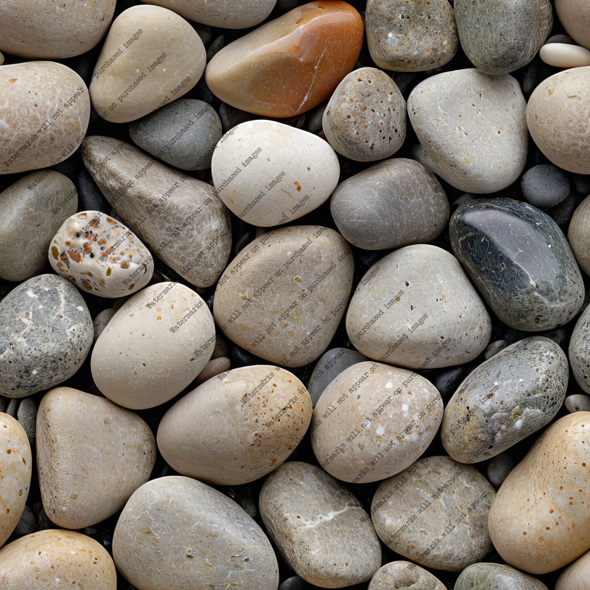 River Pebble pack, seamless pattern / tiles / texture 2048*2048 pixels, 300dpi, PNG 10 images - ArtRemade