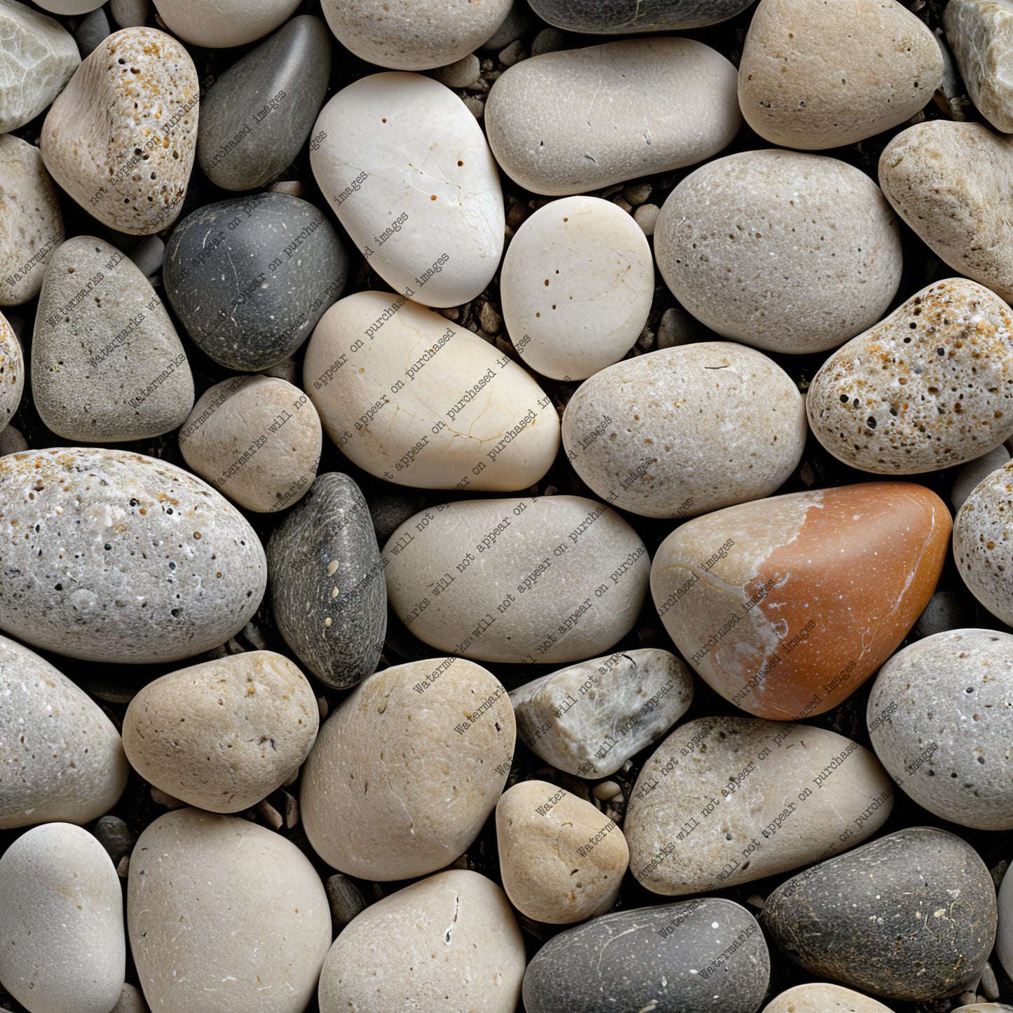River Pebble pack, seamless pattern / tiles / texture 2048*2048 pixels, 300dpi, PNG 10 images - ArtRemade