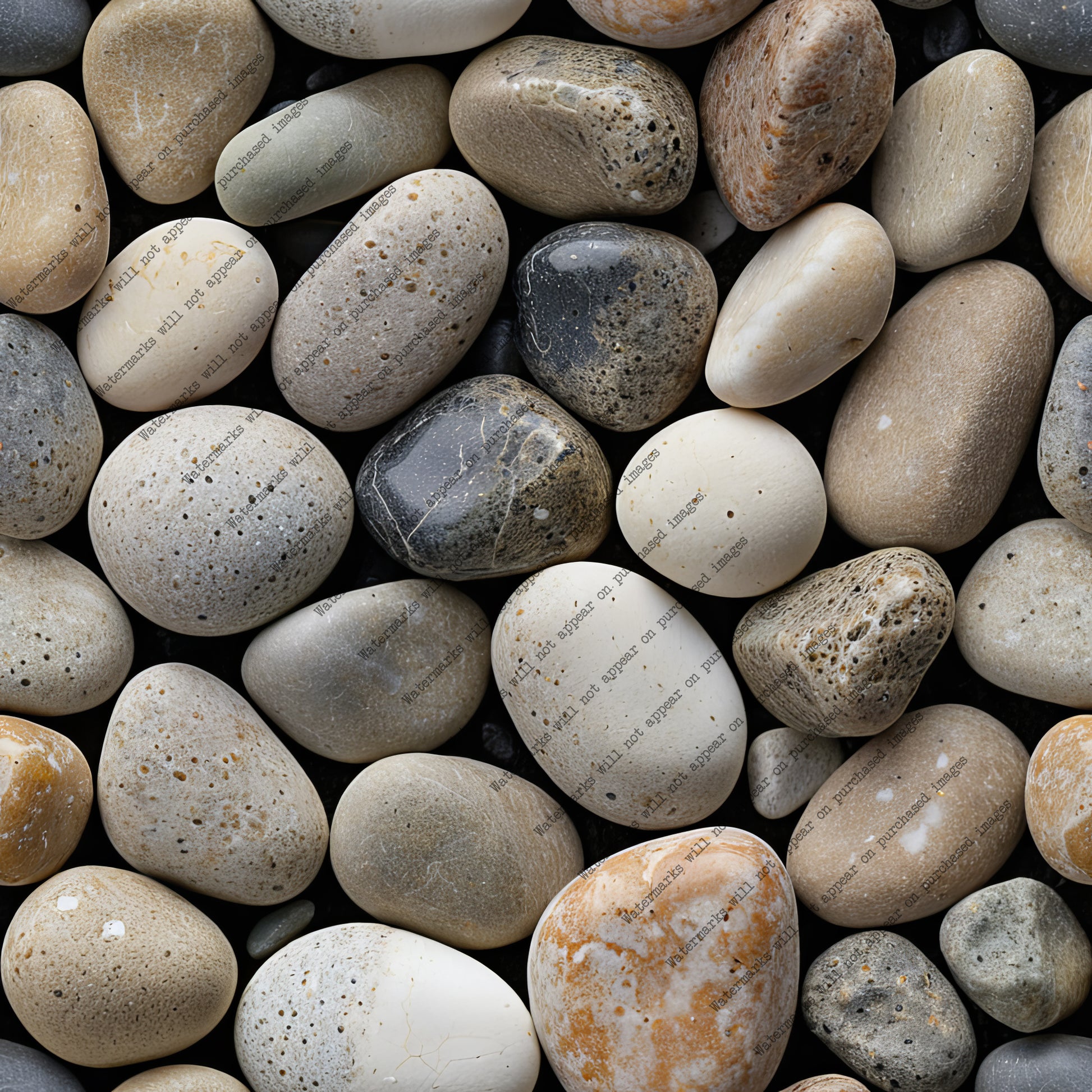 River Pebble pack, seamless pattern / tiles / texture 2048*2048 pixels, 300dpi, PNG 10 images - ArtRemade