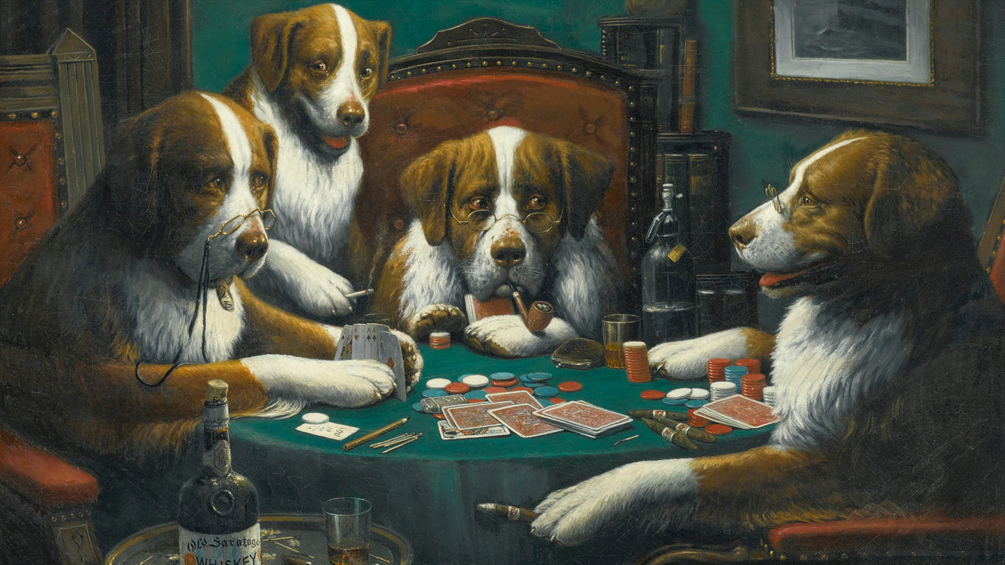 Coolidge 16:9 Tv Art, Dogs playing Poker, set of 5 images - ArtRemade