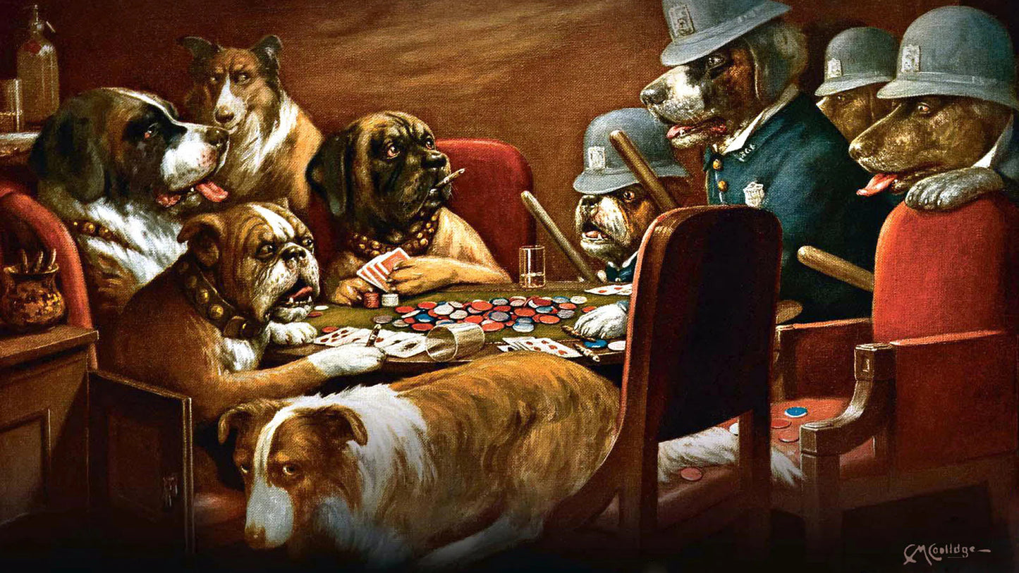 Coolidge 16:9 Tv Art, Dogs playing Poker, set of 5 images - ArtRemade
