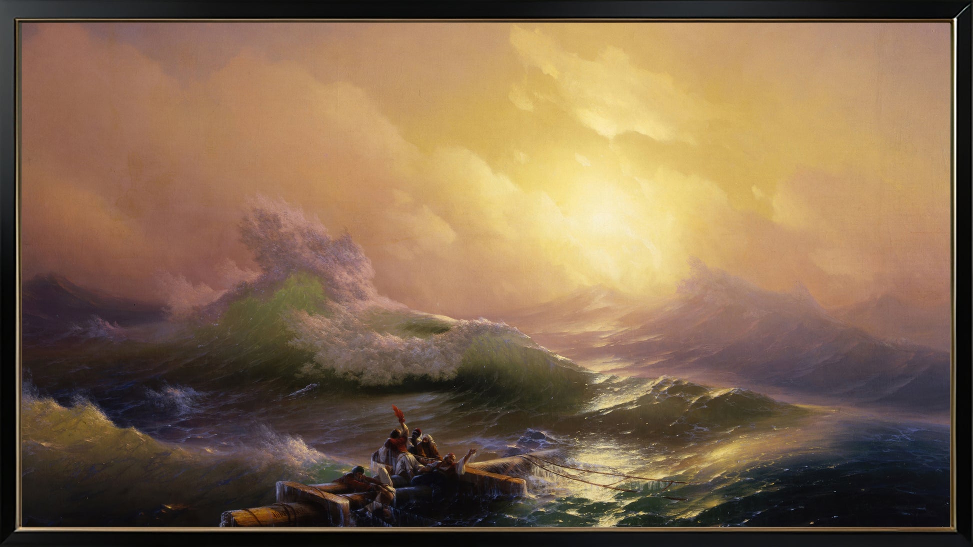 Dramatic seascapes and turbulent weathers 16:9 Tv Art, set of 4 framed images, Friedrich, Turner, Aivazovsky, Homer - ArtRemade