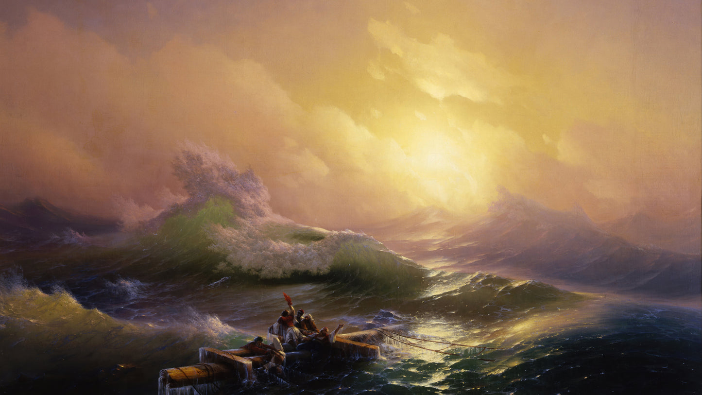 Dramatic seascapes and turbulent weathers 16:9 Tv Art, set of 4 unframed images, Friedrich, Turner, Aivazovsky, Homer - ArtRemade