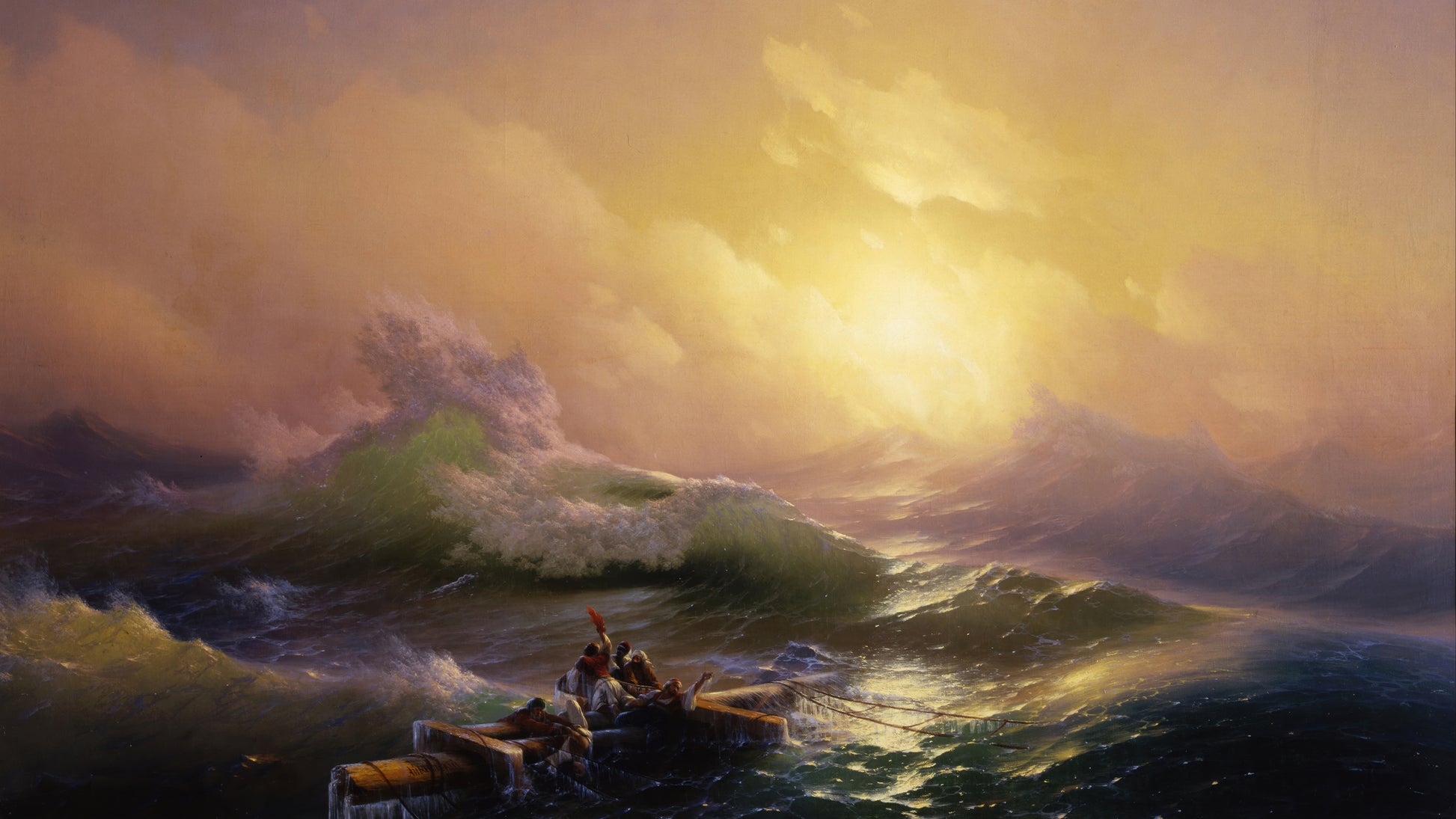Dramatic seascapes and turbulent weathers 16:9 Tv Art, set of 4 unframed images, Friedrich, Turner, Aivazovsky, Homer - ArtRemade