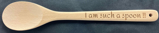 Wooden spoon that can be laser engraved with any message, made of solid European Beech, great gift