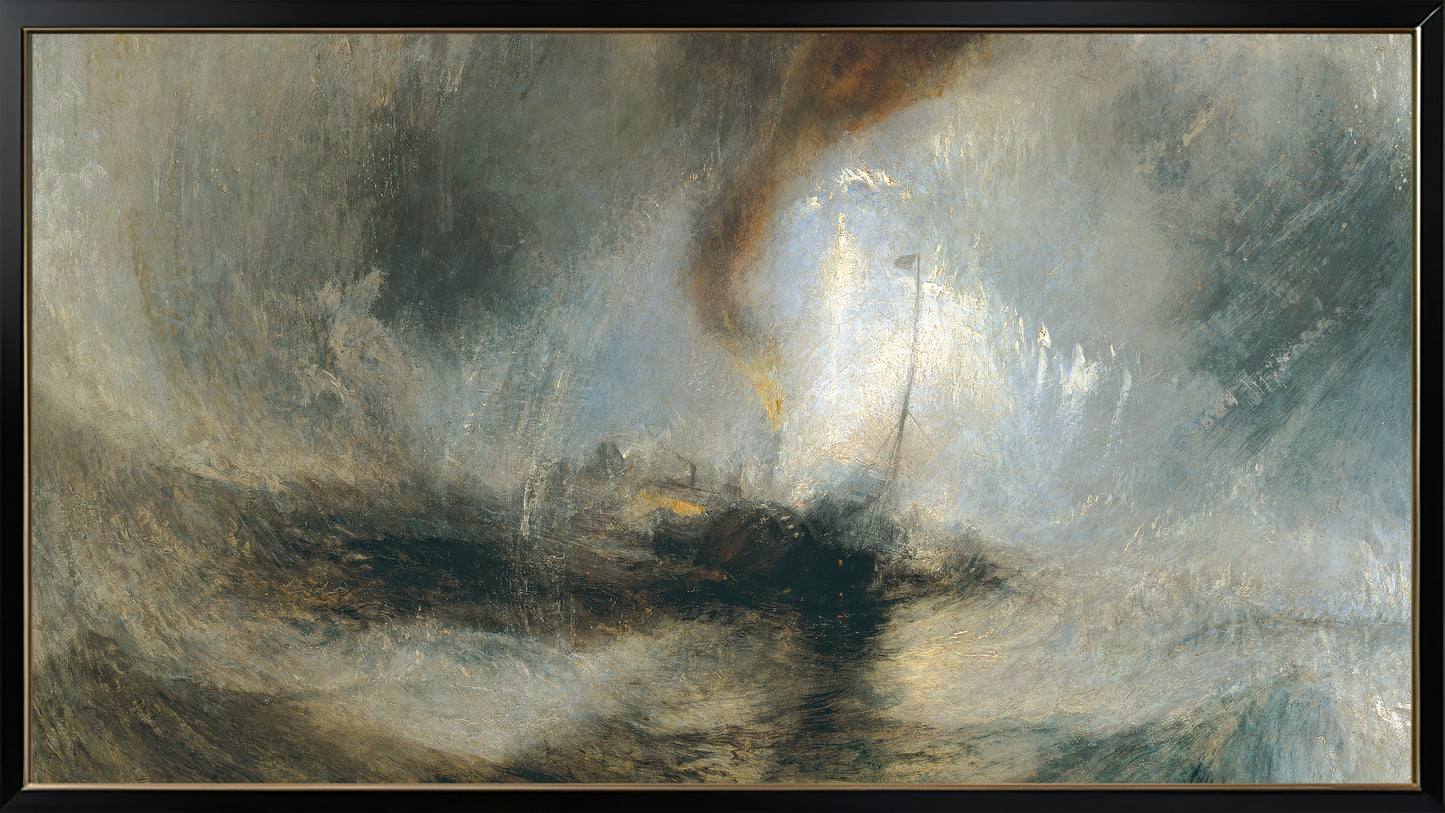 Dramatic seascapes and turbulent weathers 16:9 Tv Art, set of 4 framed images, Friedrich, Turner, Aivazovsky, Homer - ArtRemade