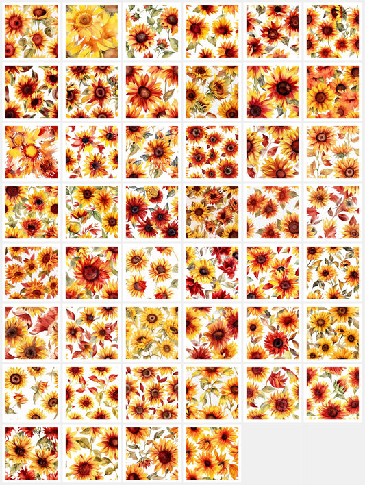 Moulin Rouge Red Sunflower Art Digital Paper pack, seamless pattern / tiles, 3072 x 3072 pixels, 300dpi, JPEG, SVG, 46 images - ArtRemade