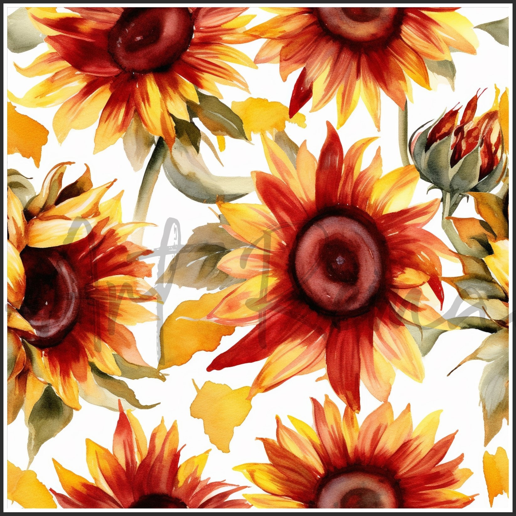 Moulin Rouge Red Sunflower Art Digital Paper pack, seamless pattern / tiles, 3072 x 3072 pixels, 300dpi, JPEG, SVG, 46 images - ArtRemade