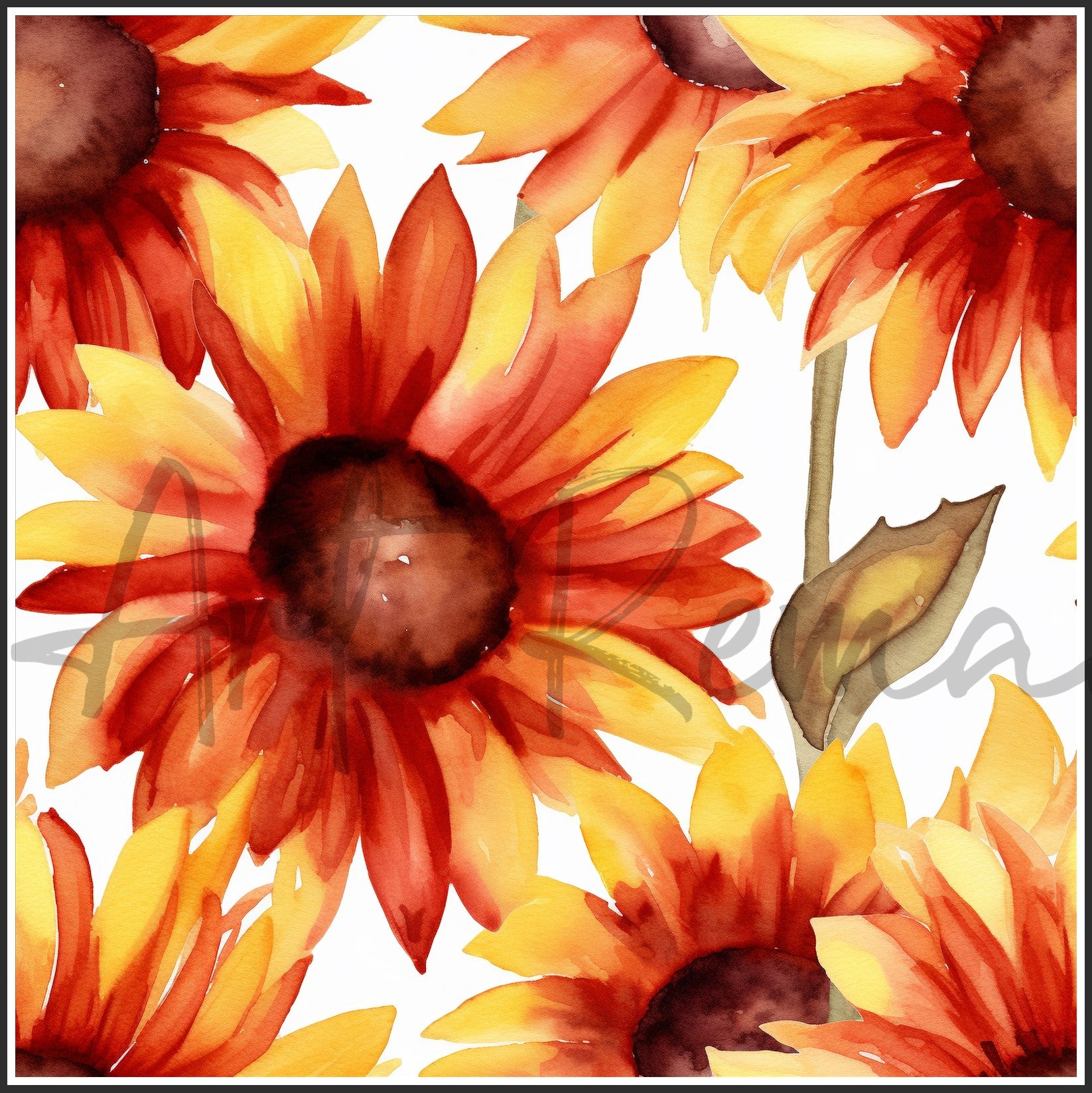 Moulin Rouge Red Sunflower Art Digital Paper pack, seamless pattern / tiles, 3072 x 3072 pixels, 300dpi, JPEG, SVG, 46 images - ArtRemade