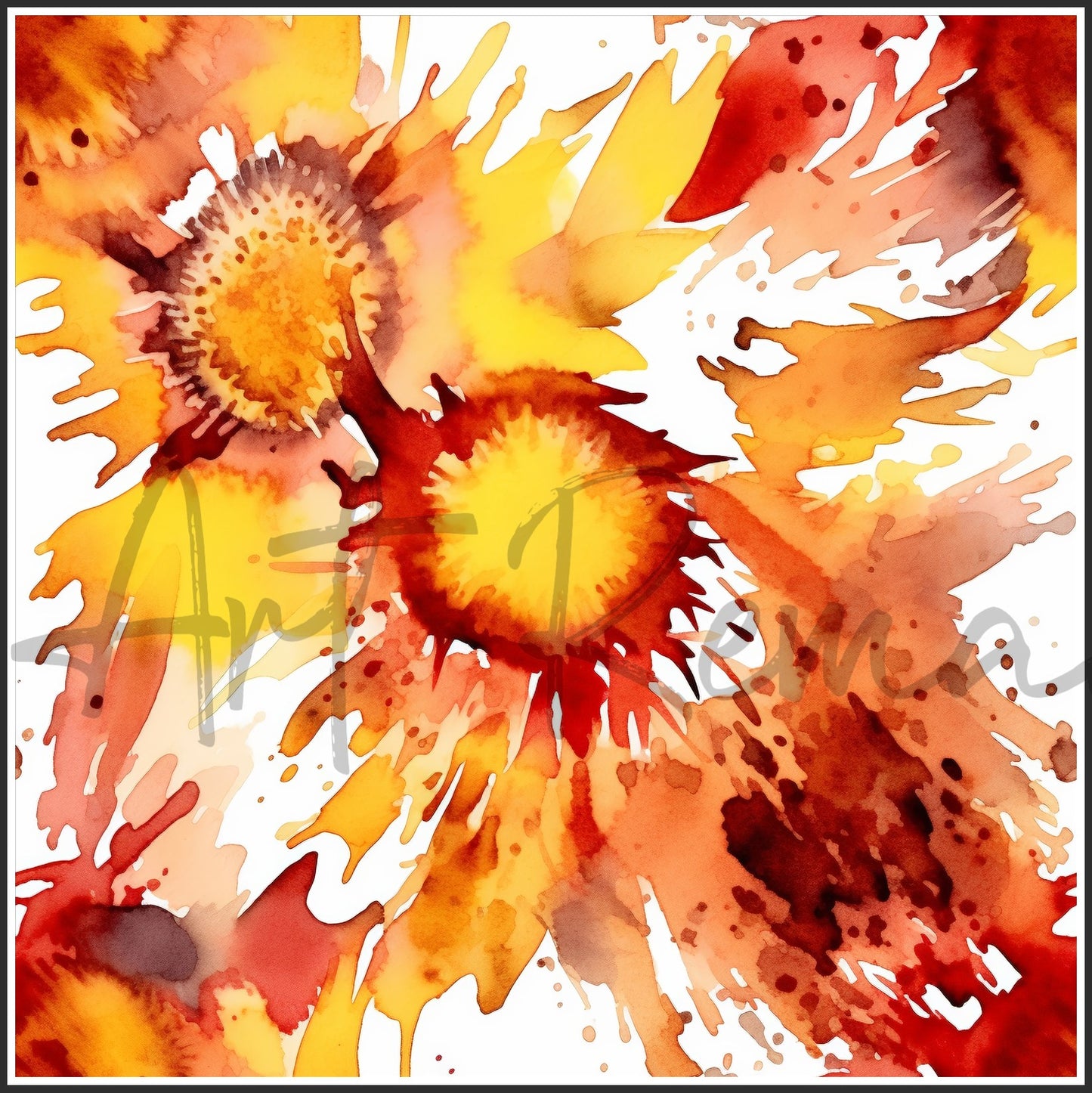 Moulin Rouge Red Sunflower Art Digital Paper pack, seamless pattern / tiles, 3072 x 3072 pixels, 300dpi, JPEG, SVG, 46 images - ArtRemade
