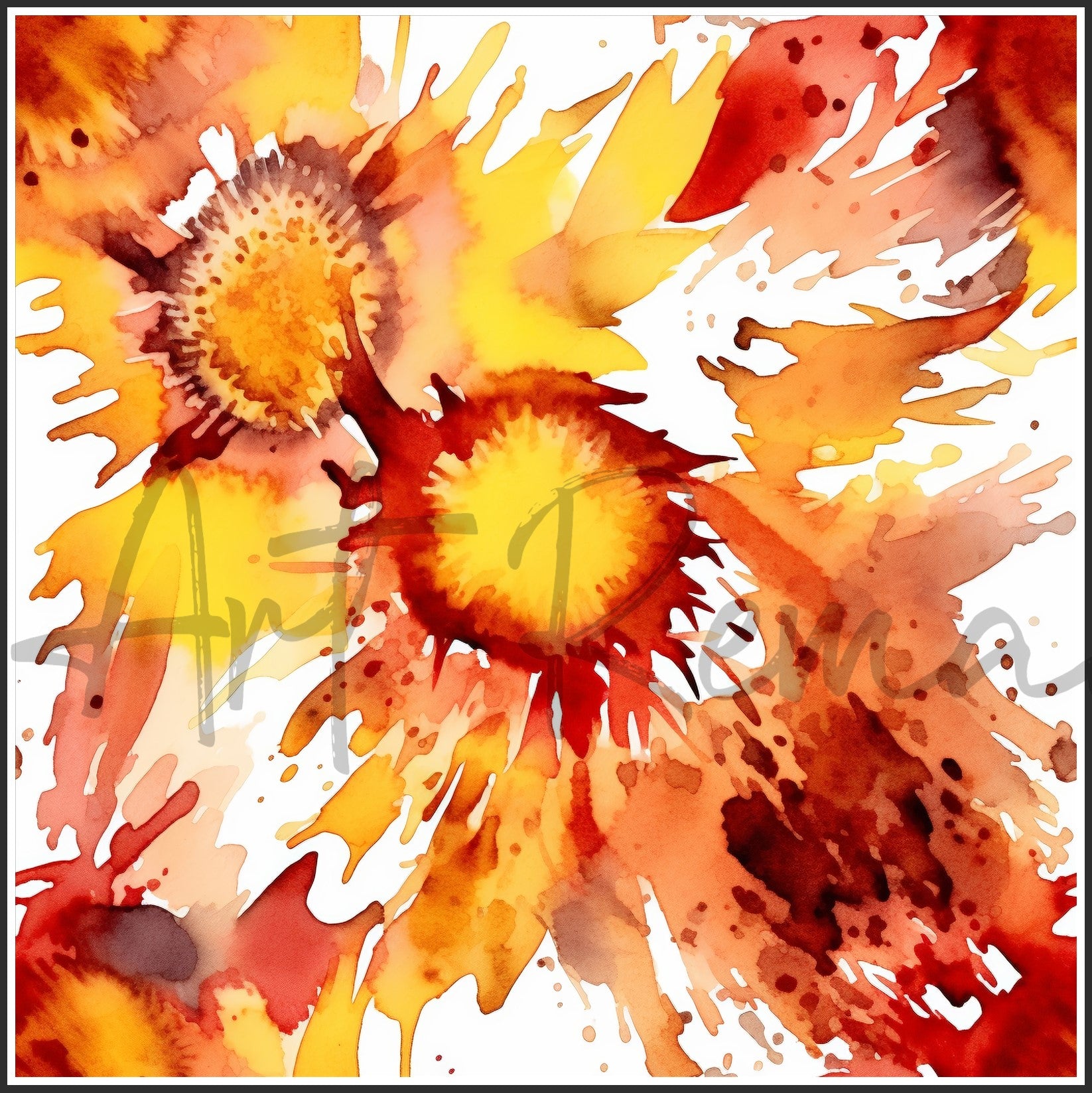 Moulin Rouge Red Sunflower Art Digital Paper pack, seamless pattern / tiles, 3072 x 3072 pixels, 300dpi, JPEG, SVG, 46 images - ArtRemade