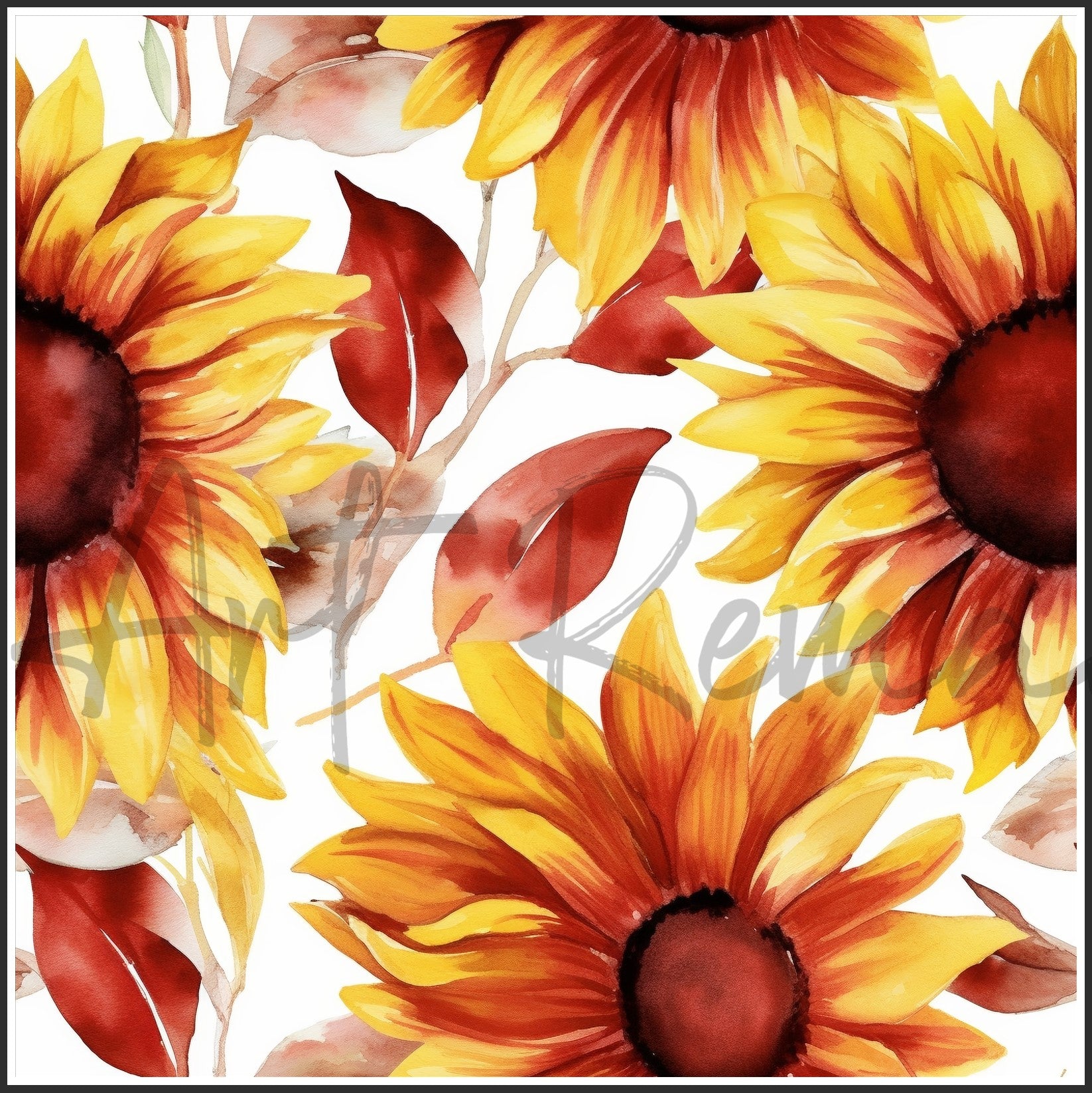 Moulin Rouge Red Sunflower Art Digital Paper pack, seamless pattern / tiles, 3072 x 3072 pixels, 300dpi, JPEG, SVG, 46 images - ArtRemade