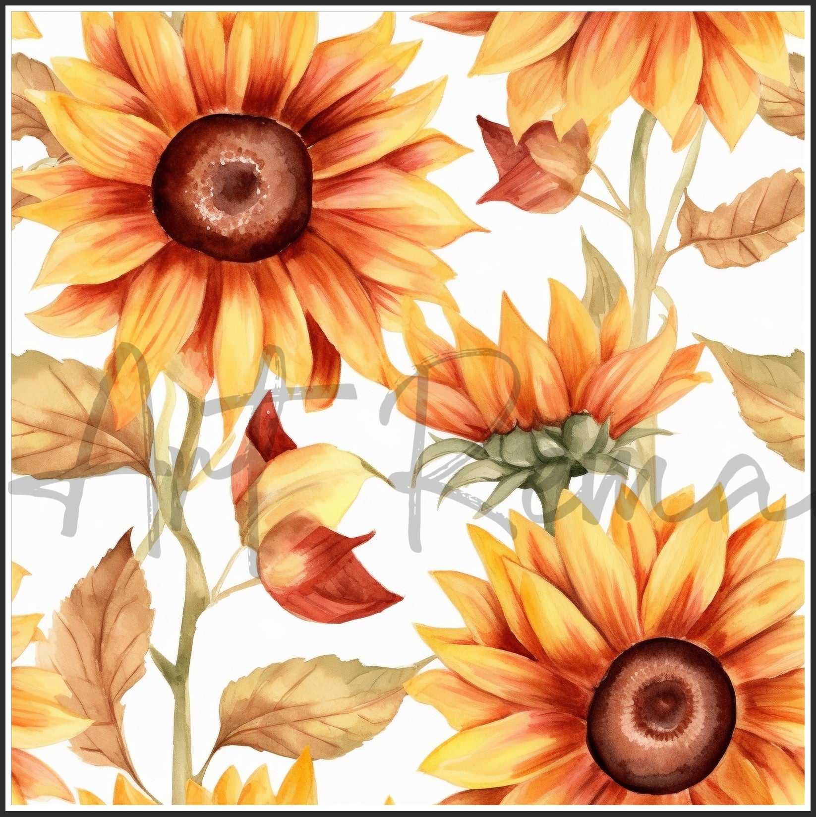 Moulin Rouge Red Sunflower Art Digital Paper pack, seamless pattern / tiles, 3072 x 3072 pixels, 300dpi, JPEG, SVG, 46 images - ArtRemade