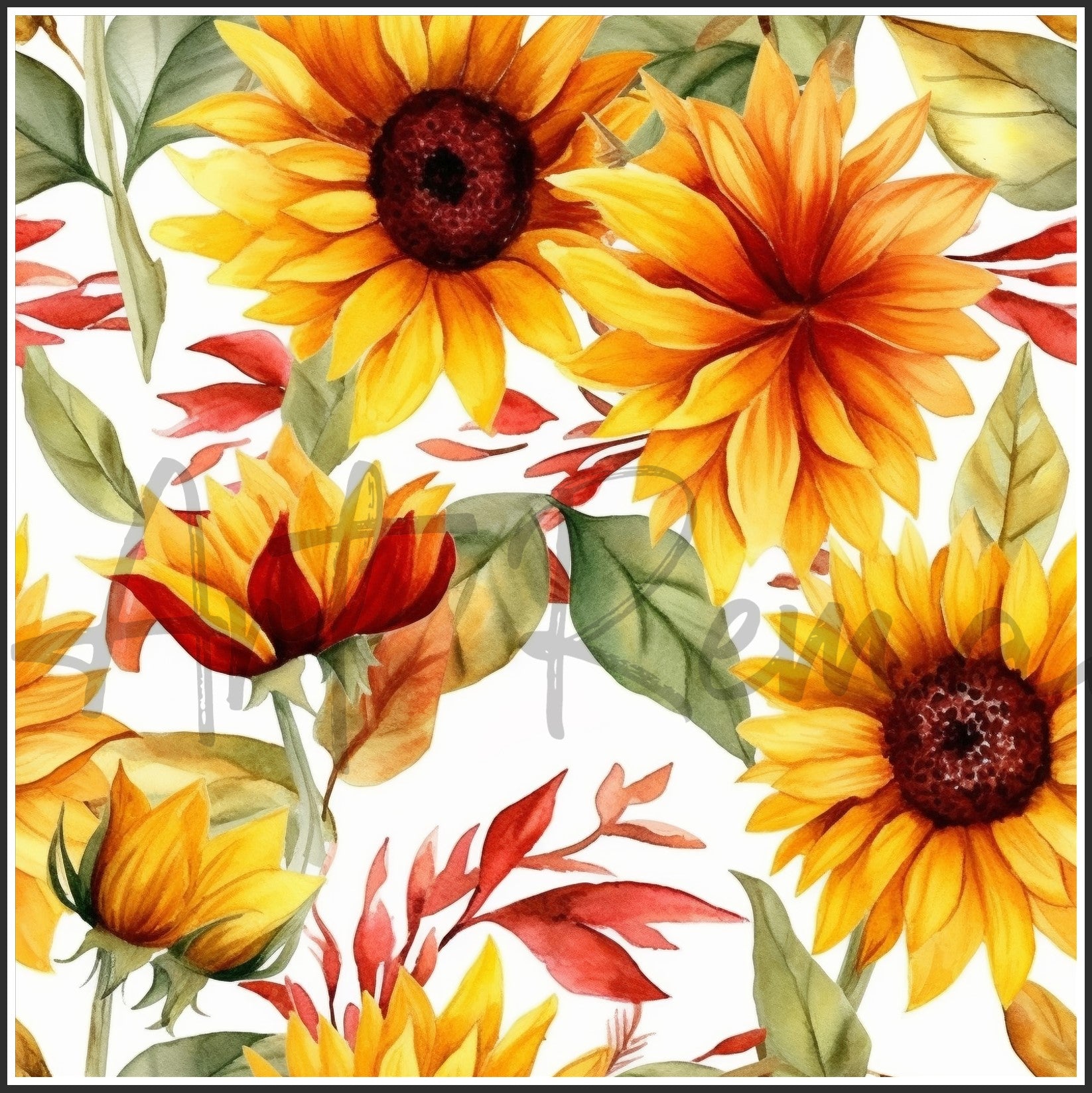 Moulin Rouge Red Sunflower Art Digital Paper pack, seamless pattern / tiles, 3072 x 3072 pixels, 300dpi, JPEG, SVG, 46 images - ArtRemade