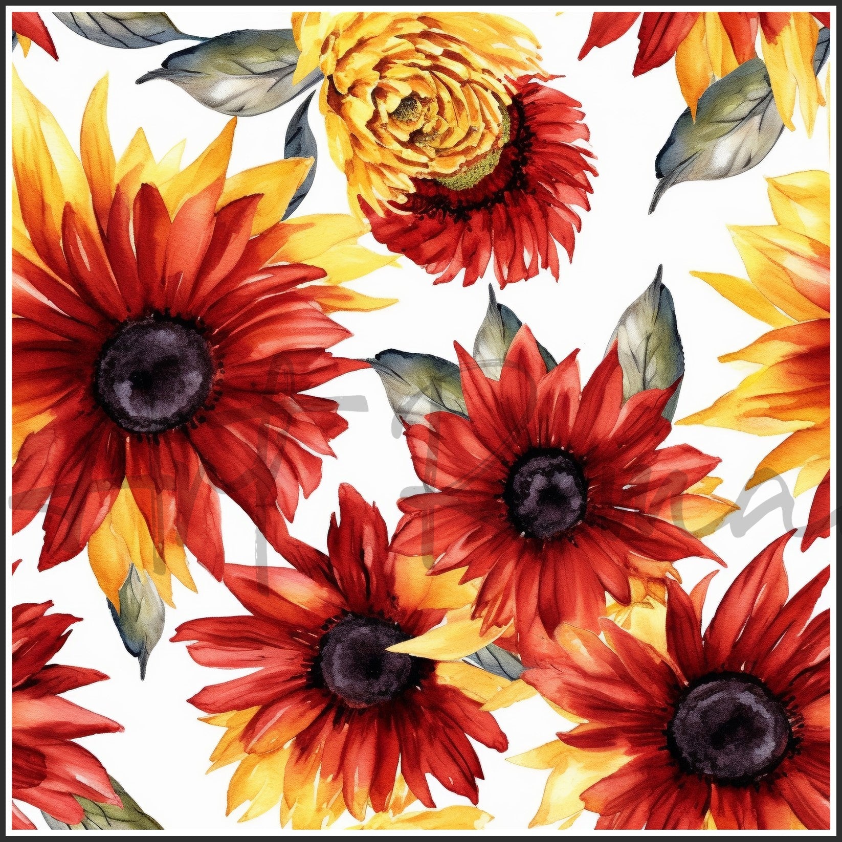 Moulin Rouge Red Sunflower Art Digital Paper pack, seamless pattern / tiles, 3072 x 3072 pixels, 300dpi, JPEG, SVG, 46 images - ArtRemade