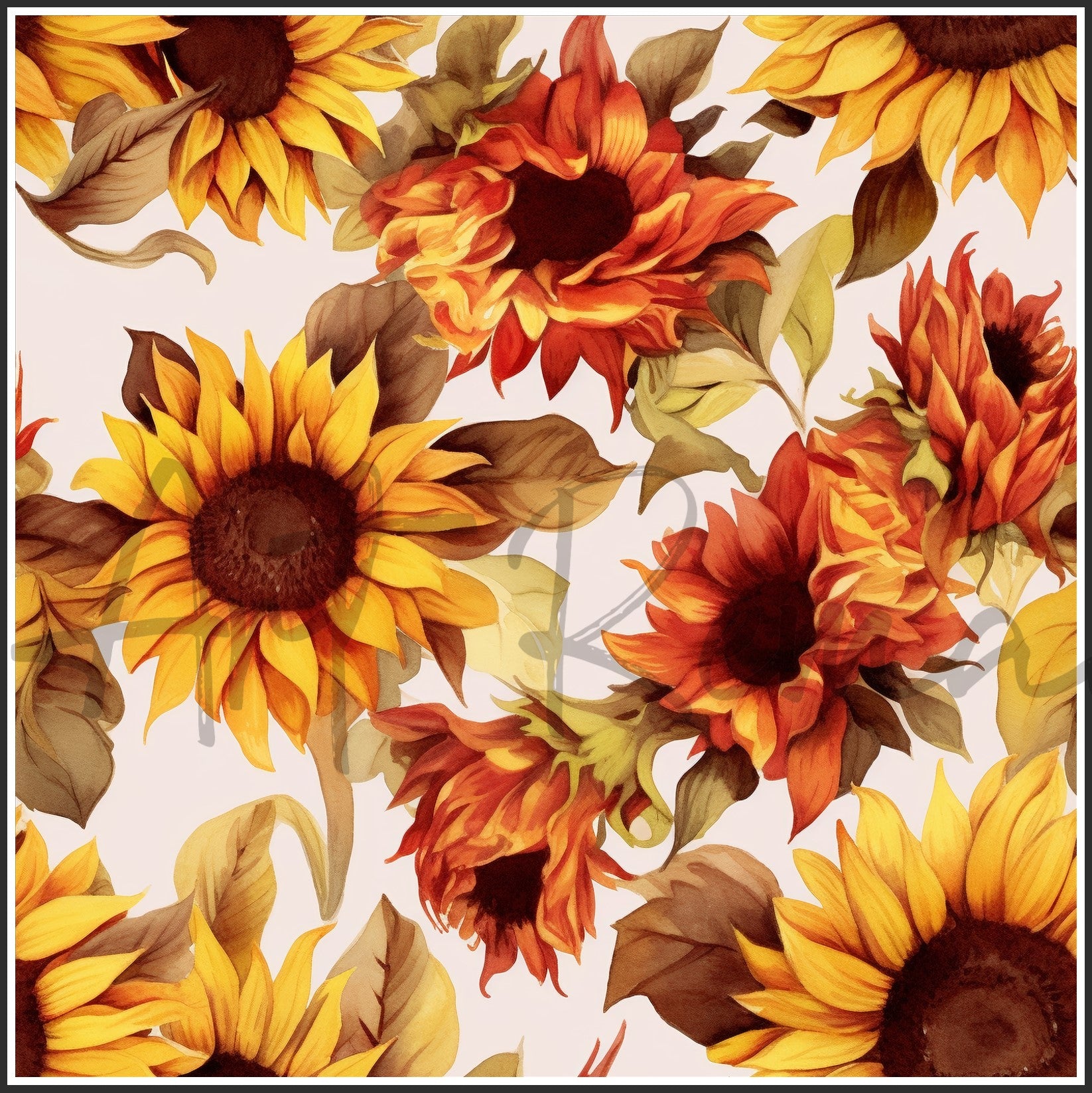 Moulin Rouge Red Sunflower Art Digital Paper pack, seamless pattern / tiles, 3072 x 3072 pixels, 300dpi, JPEG, SVG, 46 images - ArtRemade