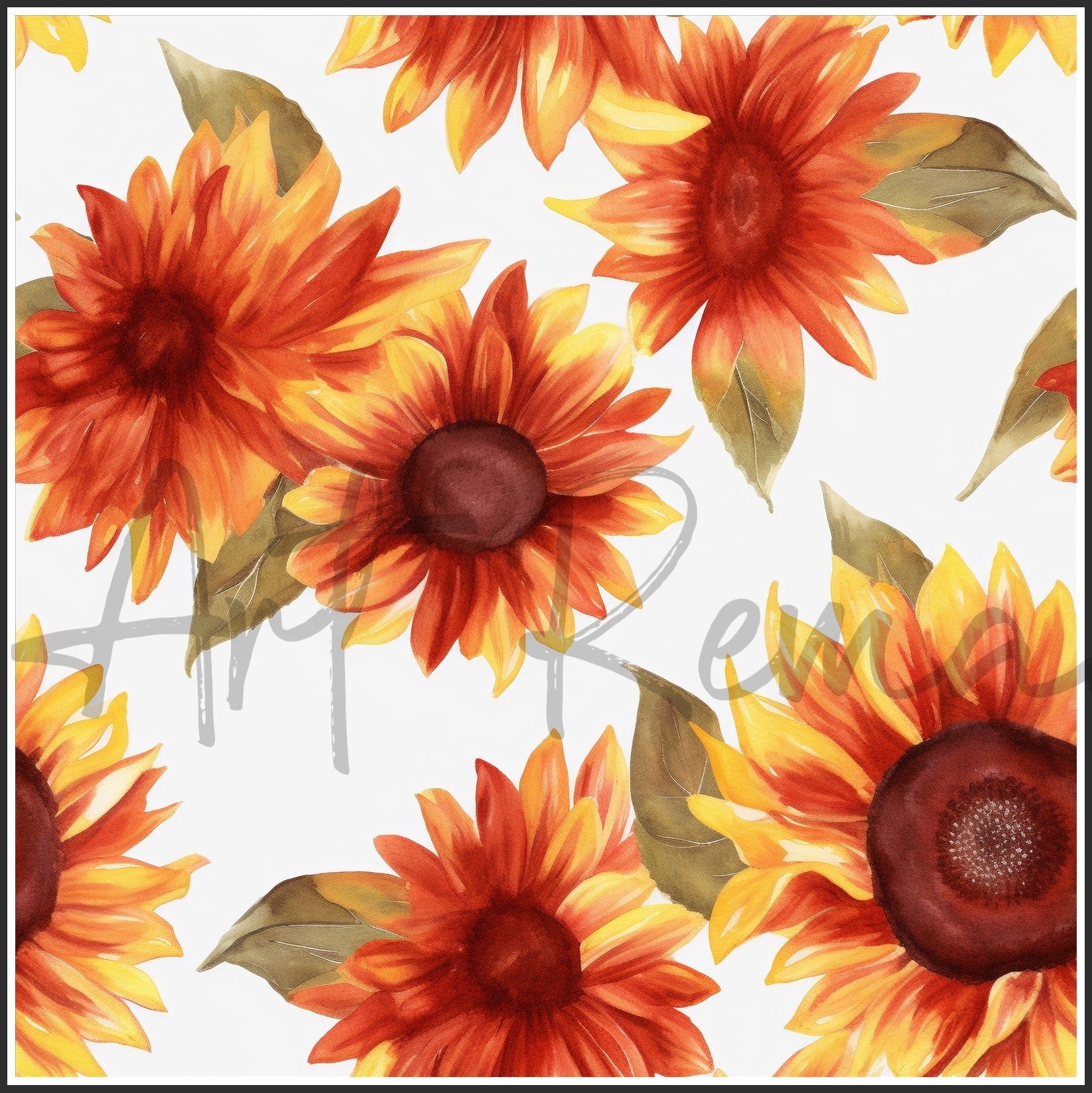 Moulin Rouge Red Sunflower Art Digital Paper pack, seamless pattern / tiles, 3072 x 3072 pixels, 300dpi, JPEG, SVG, 46 images - ArtRemade