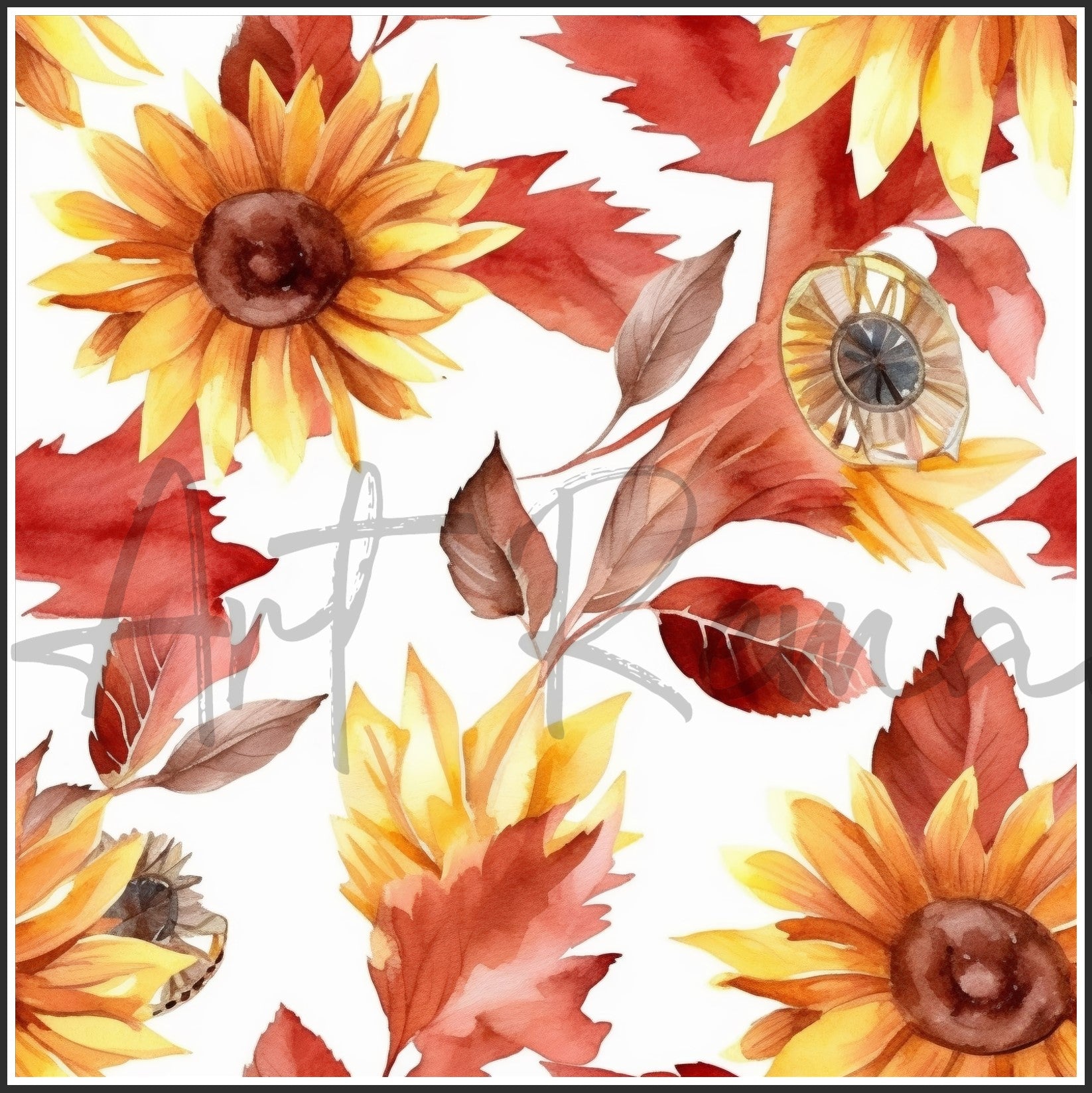 Moulin Rouge Red Sunflower Art Digital Paper pack, seamless pattern / tiles, 3072 x 3072 pixels, 300dpi, JPEG, SVG, 46 images - ArtRemade