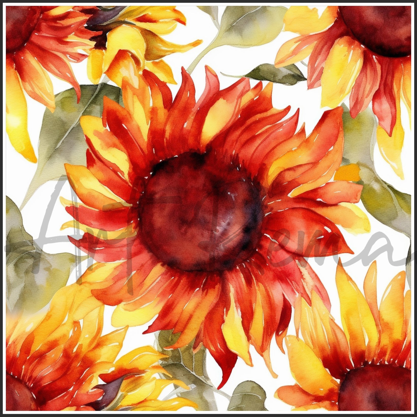 Moulin Rouge Red Sunflower Art Digital Paper pack, seamless pattern / tiles, 3072 x 3072 pixels, 300dpi, JPEG, SVG, 46 images - ArtRemade