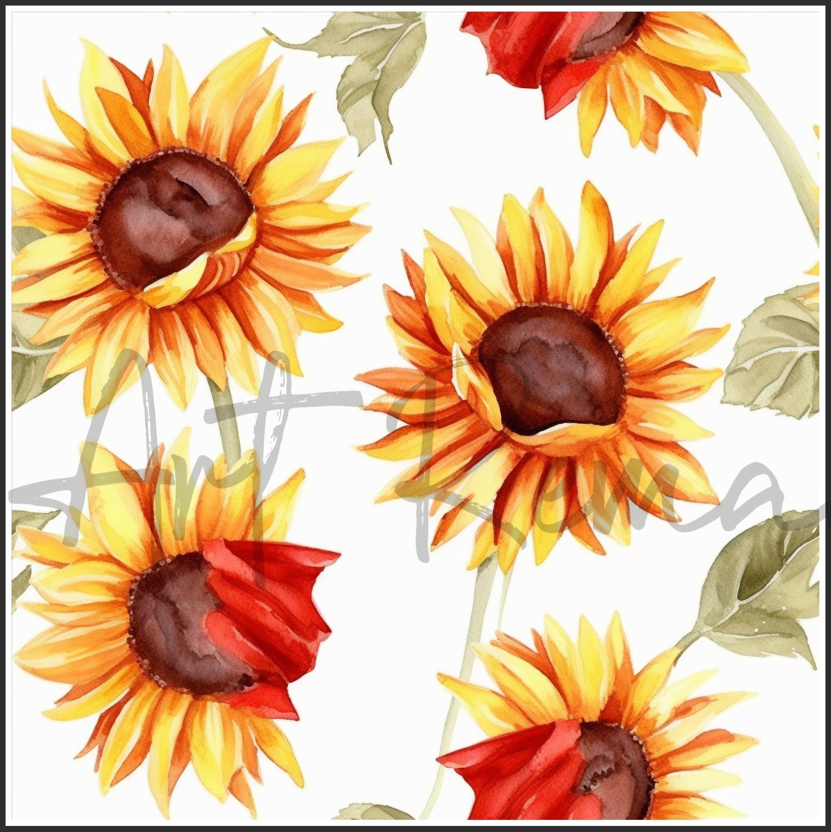 Moulin Rouge Red Sunflower Art Digital Paper pack, seamless pattern / tiles, 3072 x 3072 pixels, 300dpi, JPEG, SVG, 46 images - ArtRemade