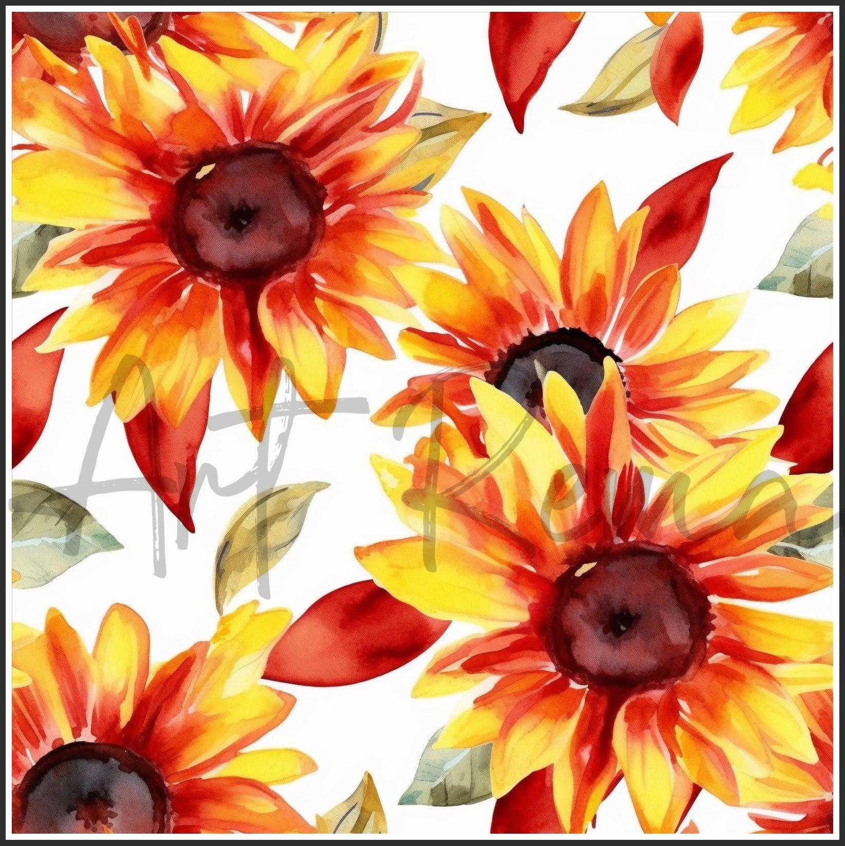 Moulin Rouge Red Sunflower Art Digital Paper pack, seamless pattern / tiles, 3072 x 3072 pixels, 300dpi, JPEG, SVG, 46 images - ArtRemade