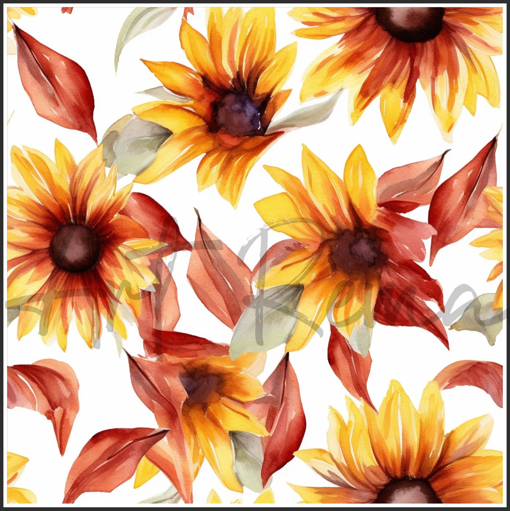 Moulin Rouge Red Sunflower Art Digital Paper pack, seamless pattern / tiles, 3072 x 3072 pixels, 300dpi, JPEG, SVG, 46 images - ArtRemade
