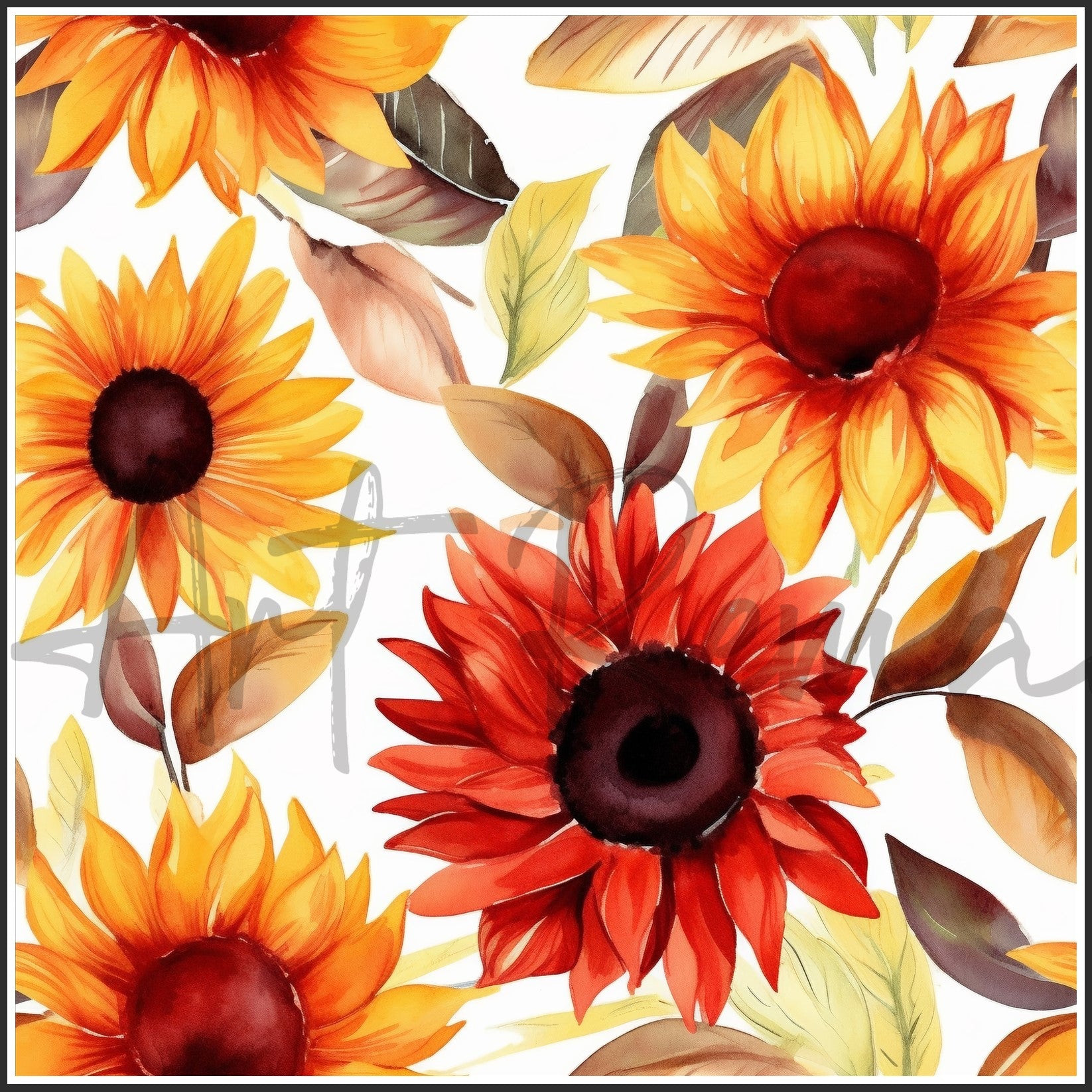 Moulin Rouge Red Sunflower Art Digital Paper pack, seamless pattern / tiles, 3072 x 3072 pixels, 300dpi, JPEG, SVG, 46 images - ArtRemade
