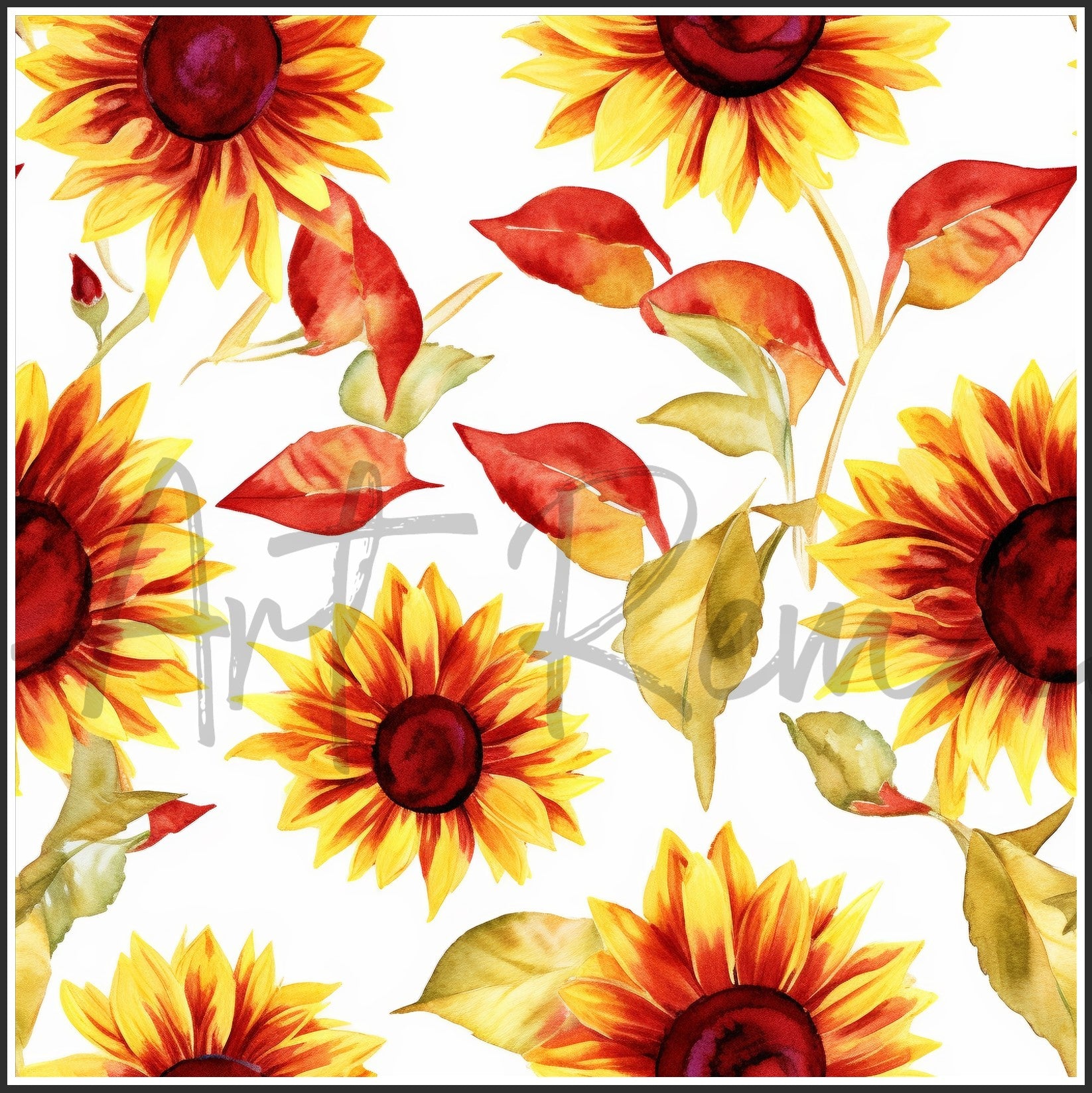 Moulin Rouge Red Sunflower Art Digital Paper pack, seamless pattern / tiles, 3072 x 3072 pixels, 300dpi, JPEG, SVG, 46 images - ArtRemade