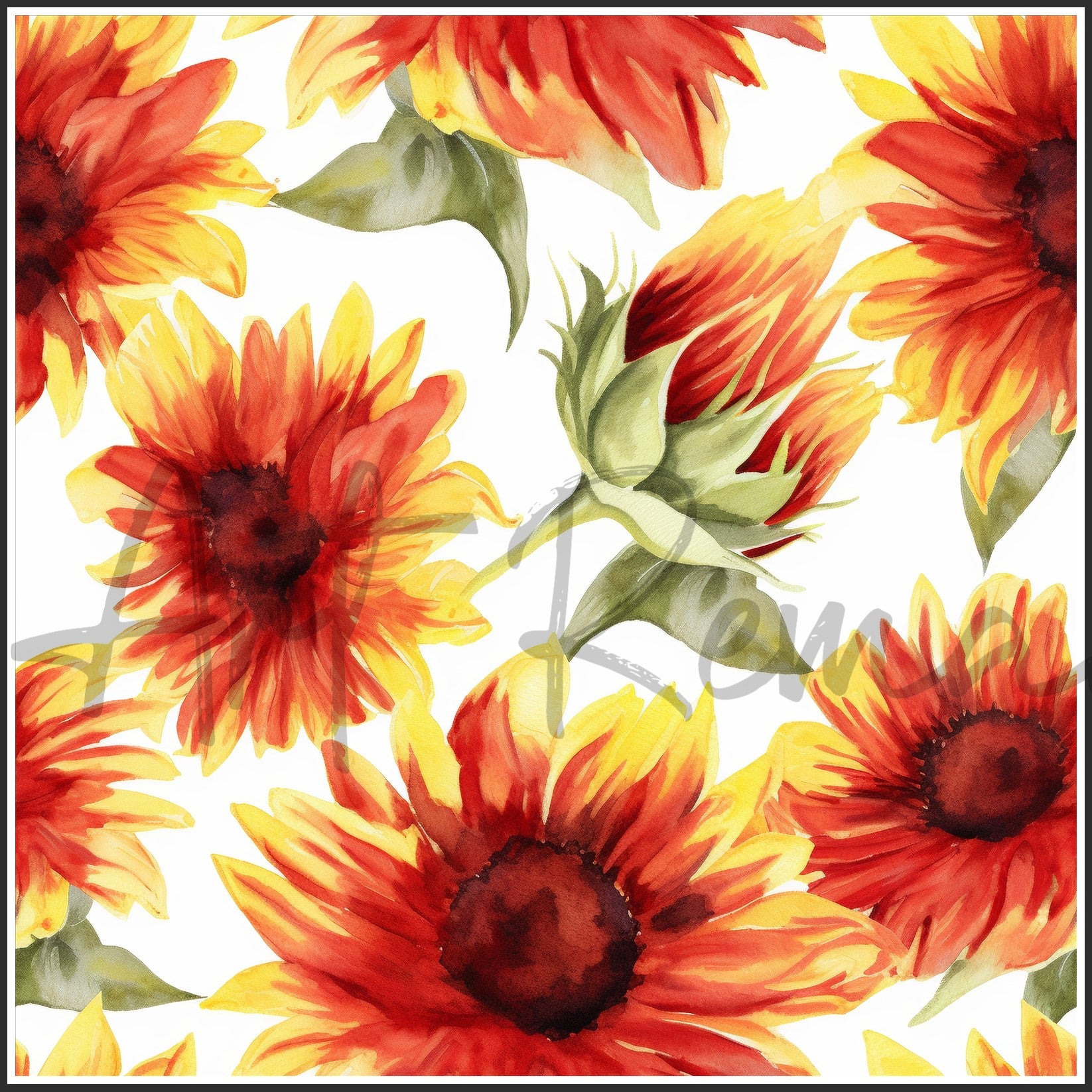 Moulin Rouge Red Sunflower Art Digital Paper pack, seamless pattern / tiles, 3072 x 3072 pixels, 300dpi, JPEG, SVG, 46 images - ArtRemade
