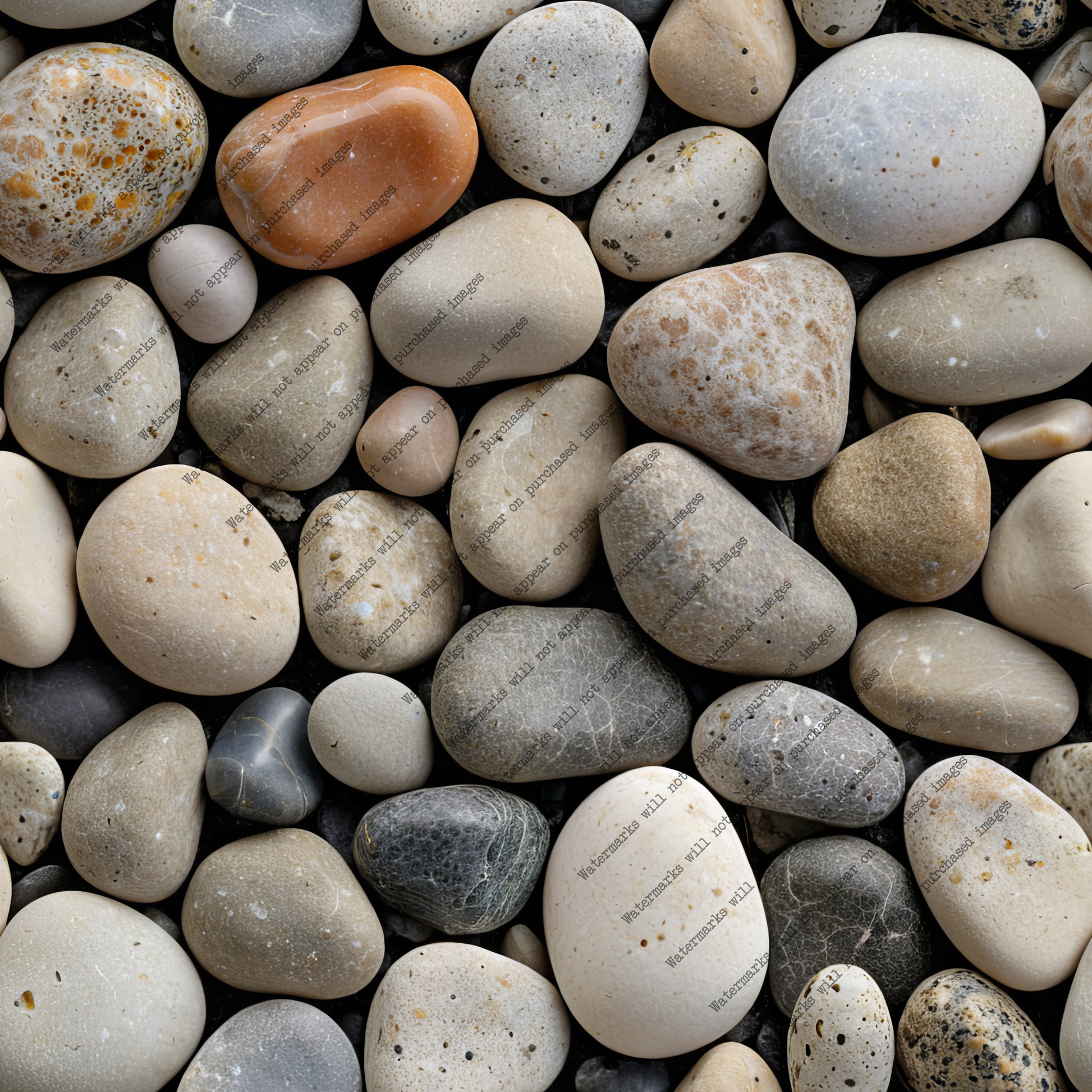 River Pebble pack, seamless pattern / tiles / texture 2048*2048 pixels, 300dpi, PNG 10 images - ArtRemade