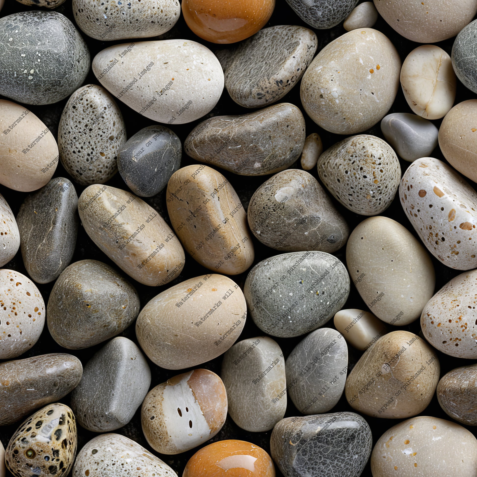 River Pebble pack, seamless pattern / tiles / texture 2048*2048 pixels, 300dpi, PNG 10 images - ArtRemade