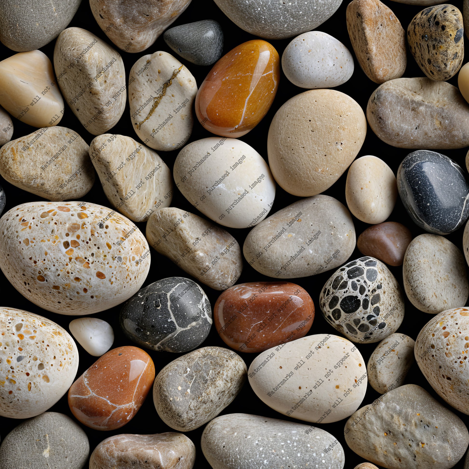 River Pebble pack, seamless pattern / tiles / texture 2048*2048 pixels, 300dpi, PNG 10 images - ArtRemade