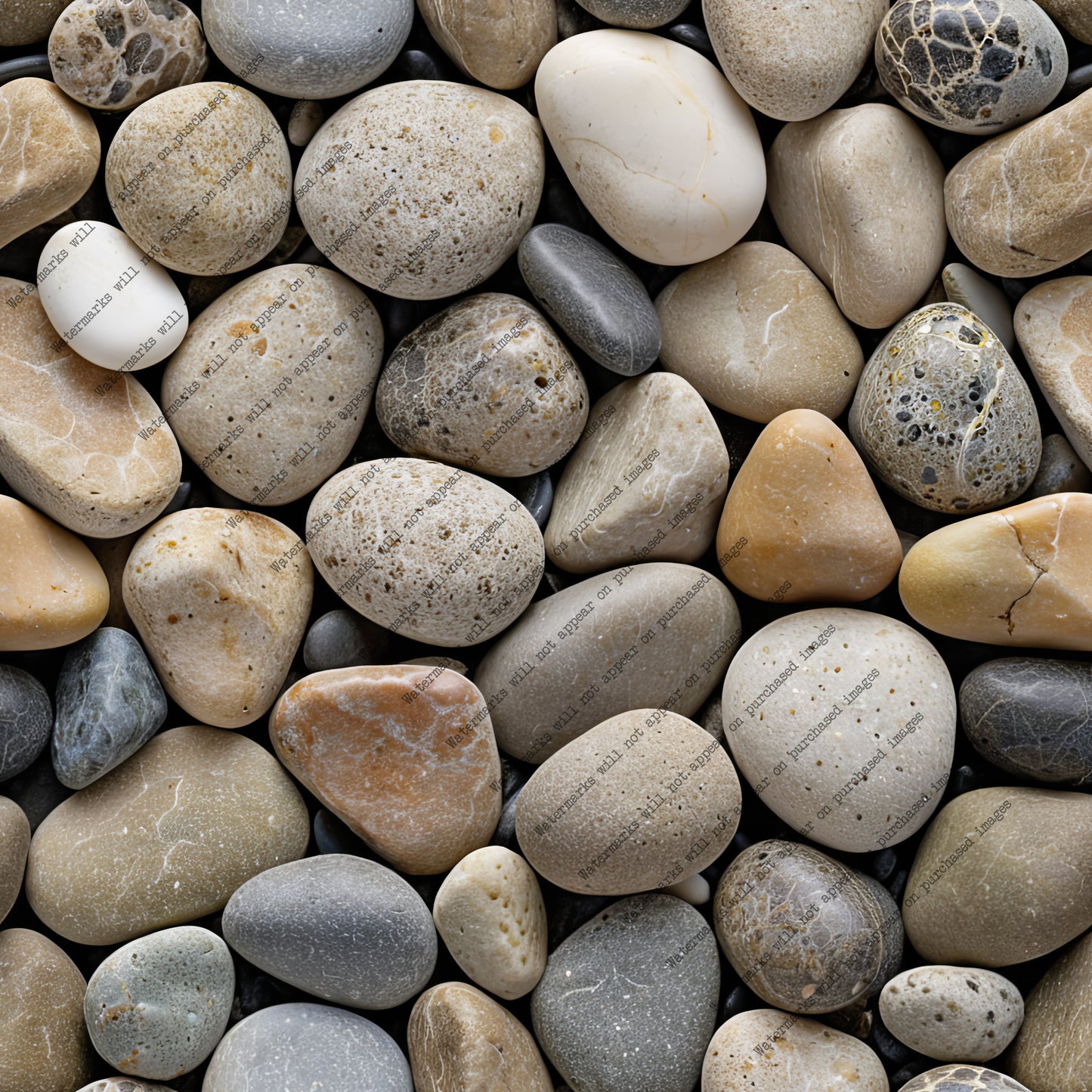 River Pebble pack, seamless pattern / tiles / texture 2048*2048 pixels, 300dpi, PNG 10 images - ArtRemade