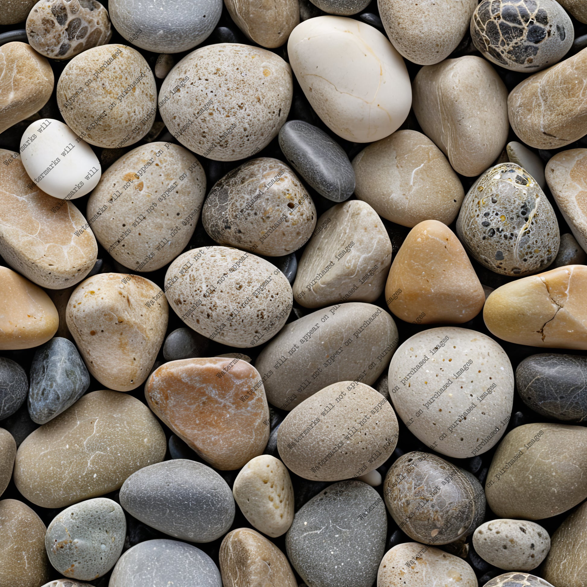River Pebble pack, seamless pattern / tiles / texture 2048*2048 pixels, 300dpi, PNG 10 images - ArtRemade